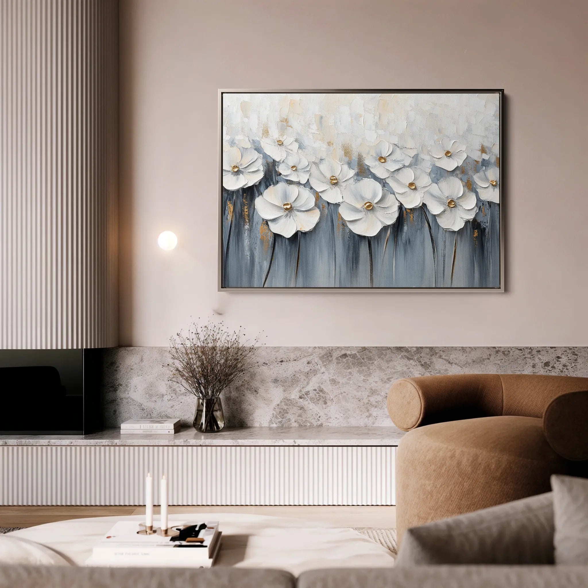 Floral 1064 Canvas Art 60 x 40 cm / Black