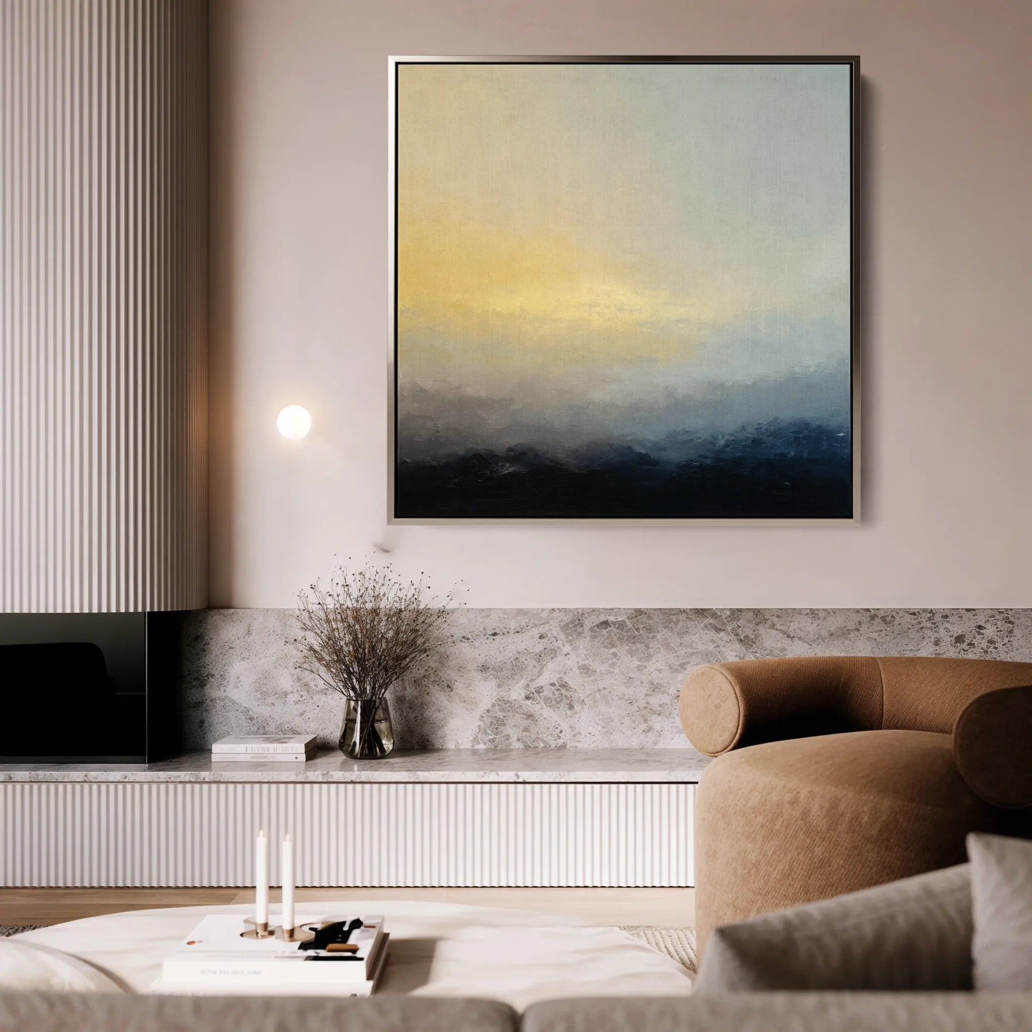 Abstract 1065 Canvas Art 60 x 60 cm / Black