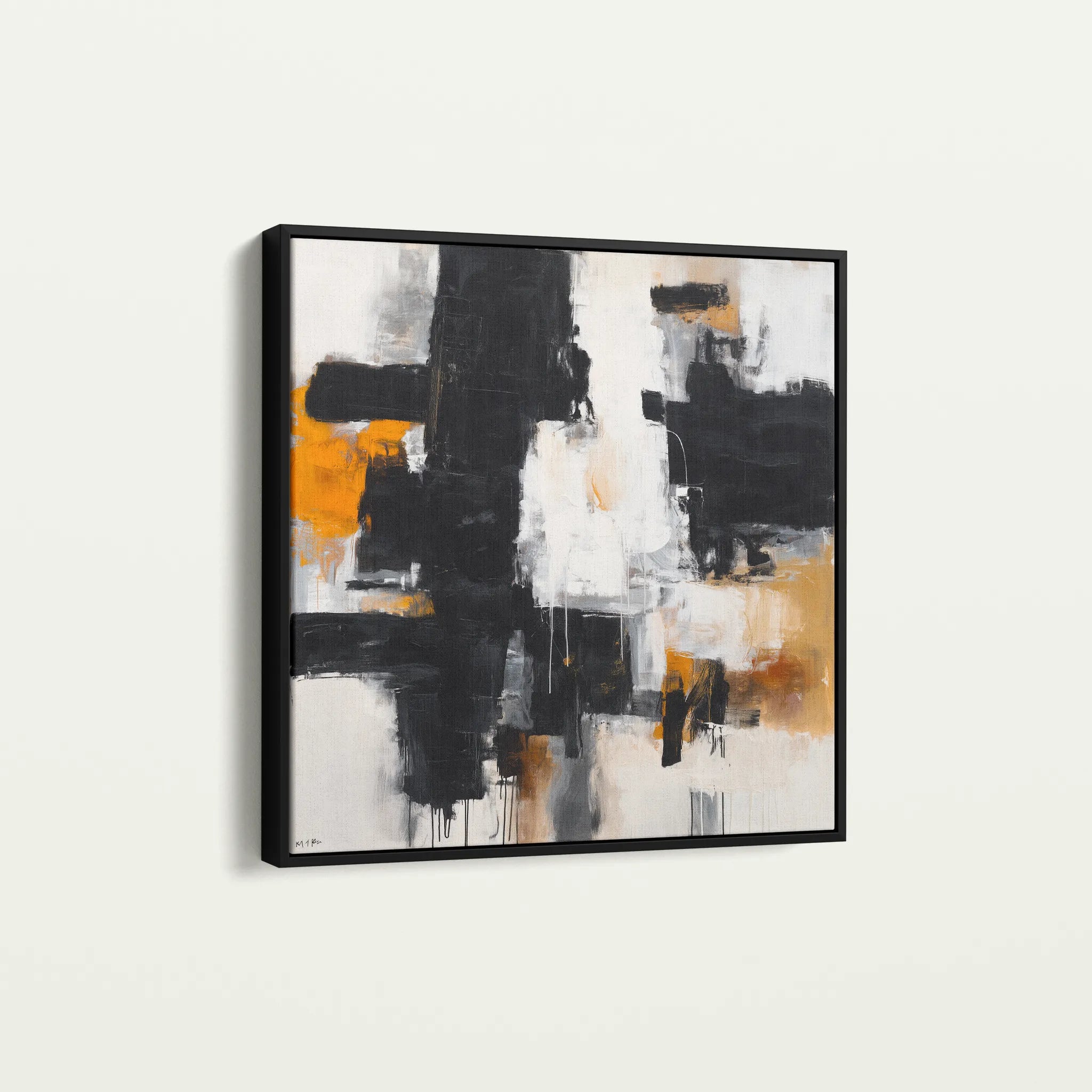 Abstract 1067 Canvas Art 60 x 60 cm / Black