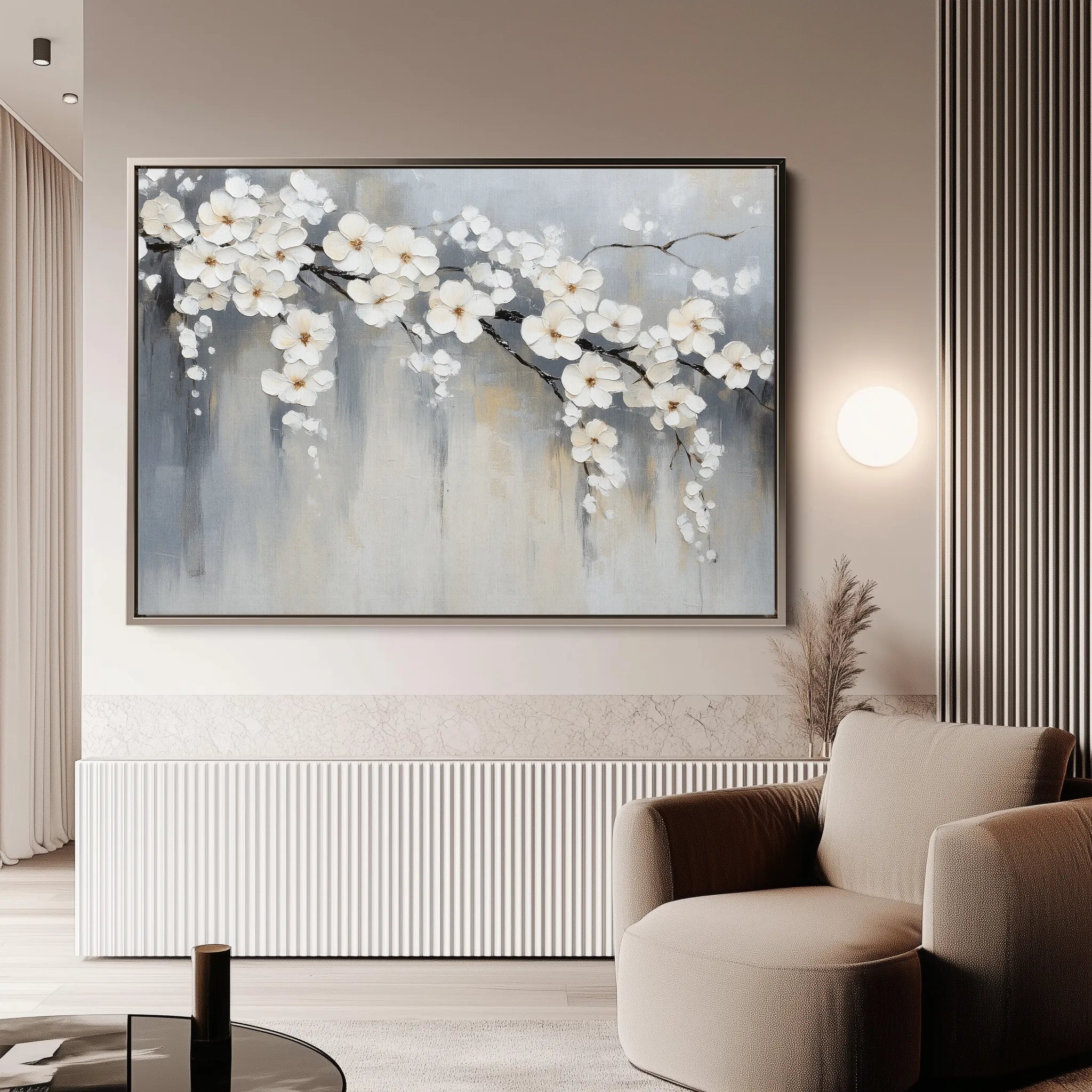 Floral 1067 Canvas Art 60 x 40 cm / Black