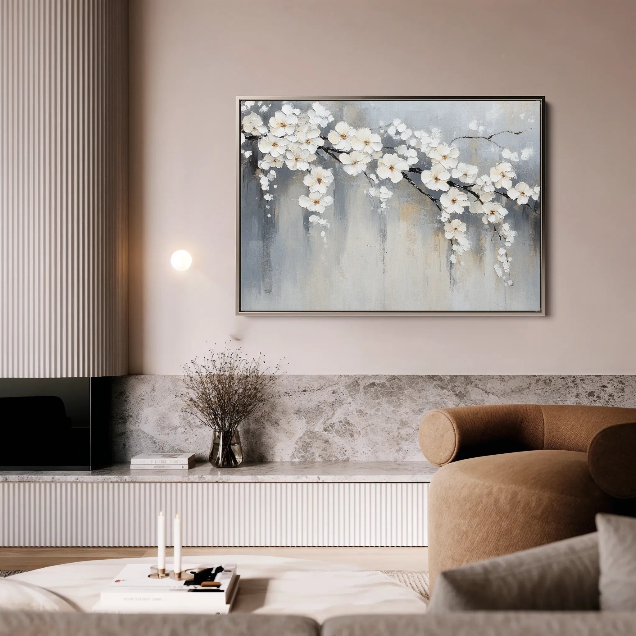 Floral 1067 Canvas Art 60 x 40 cm / Black