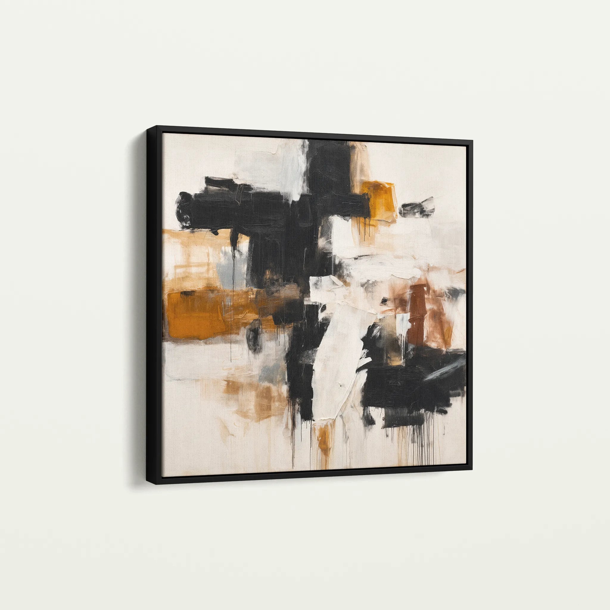 Abstract 1068 Canvas Art 60 x 60 cm / Black