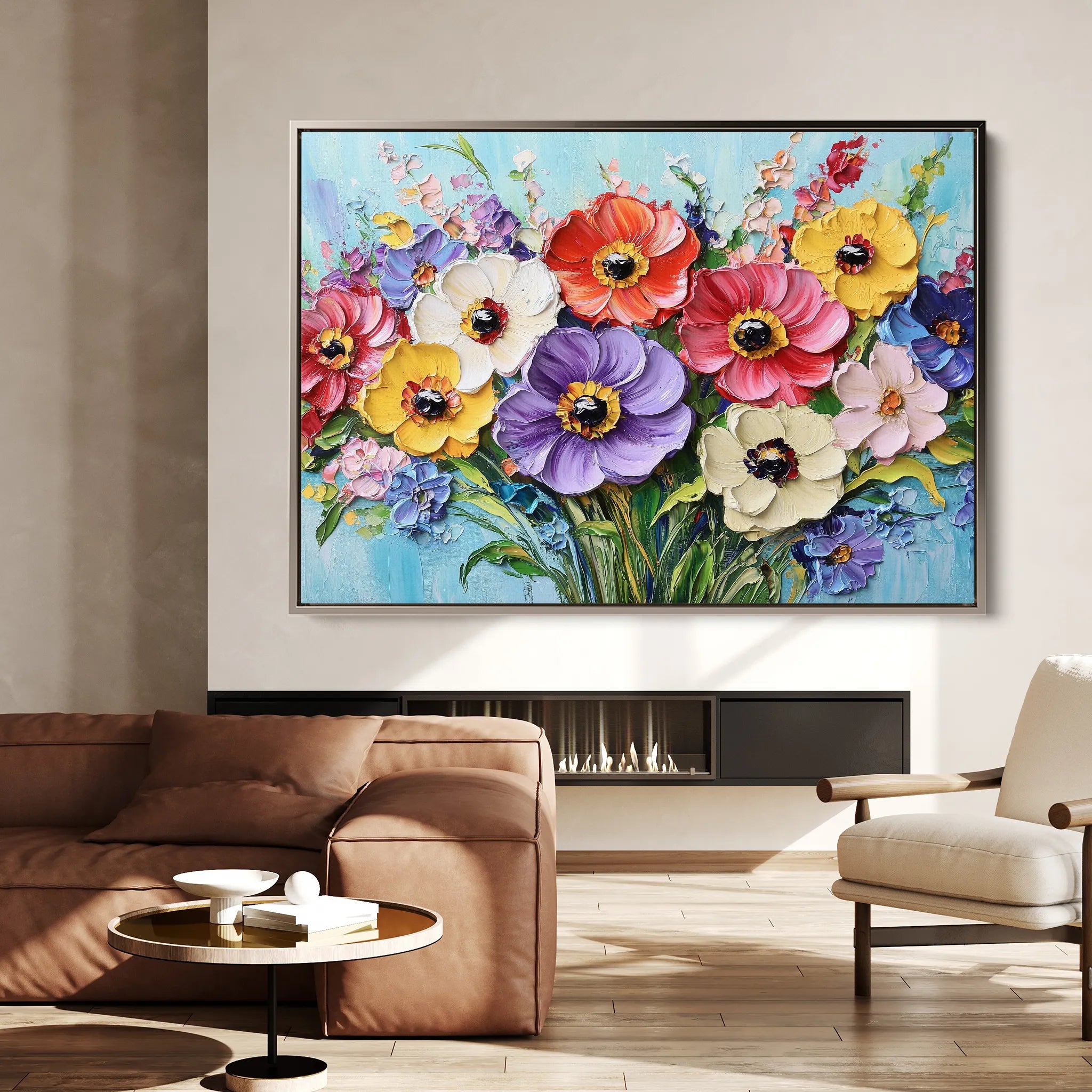 Floral 1068 Canvas Art 60 x 40 cm / Black