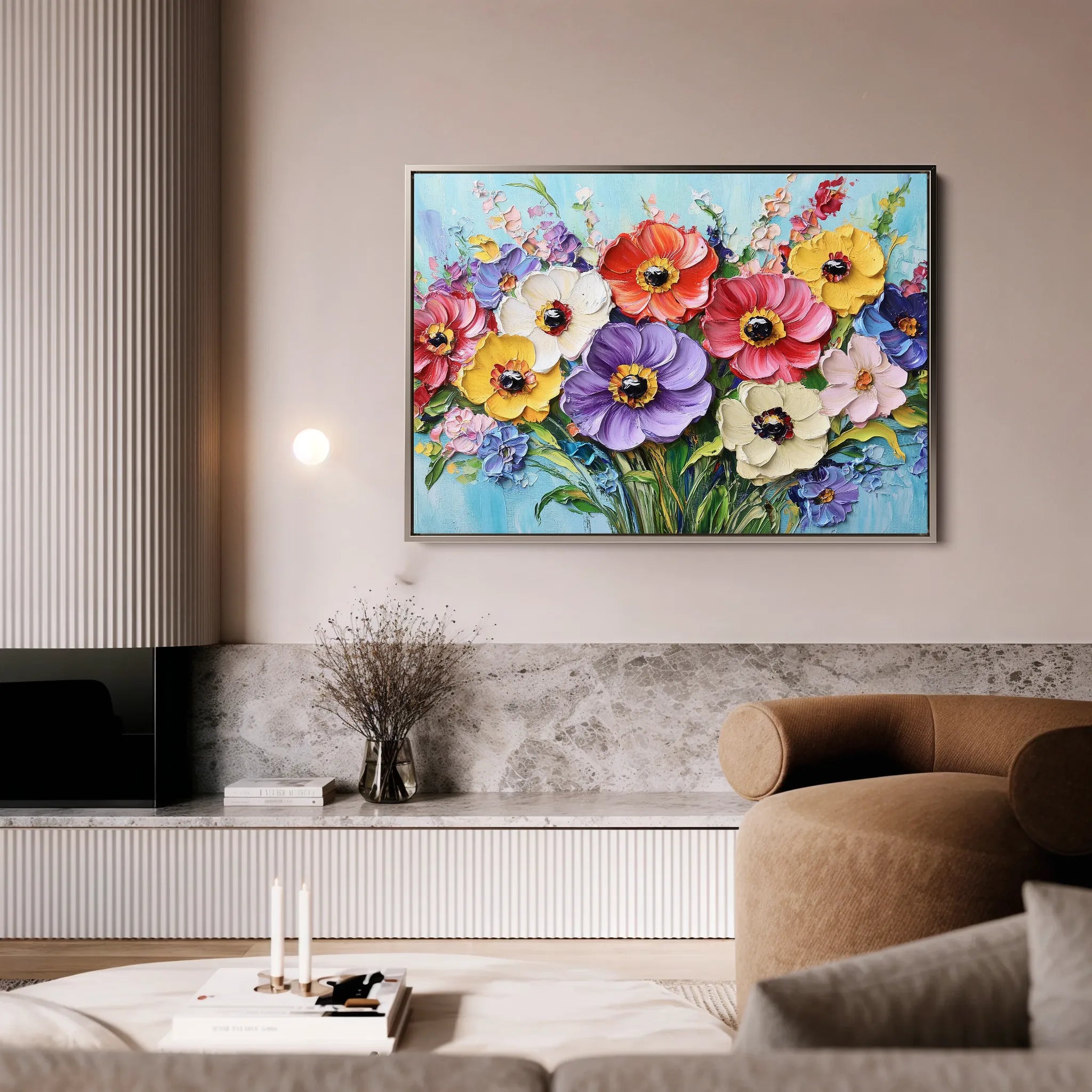 Floral 1068 Canvas Art 60 x 40 cm / Black