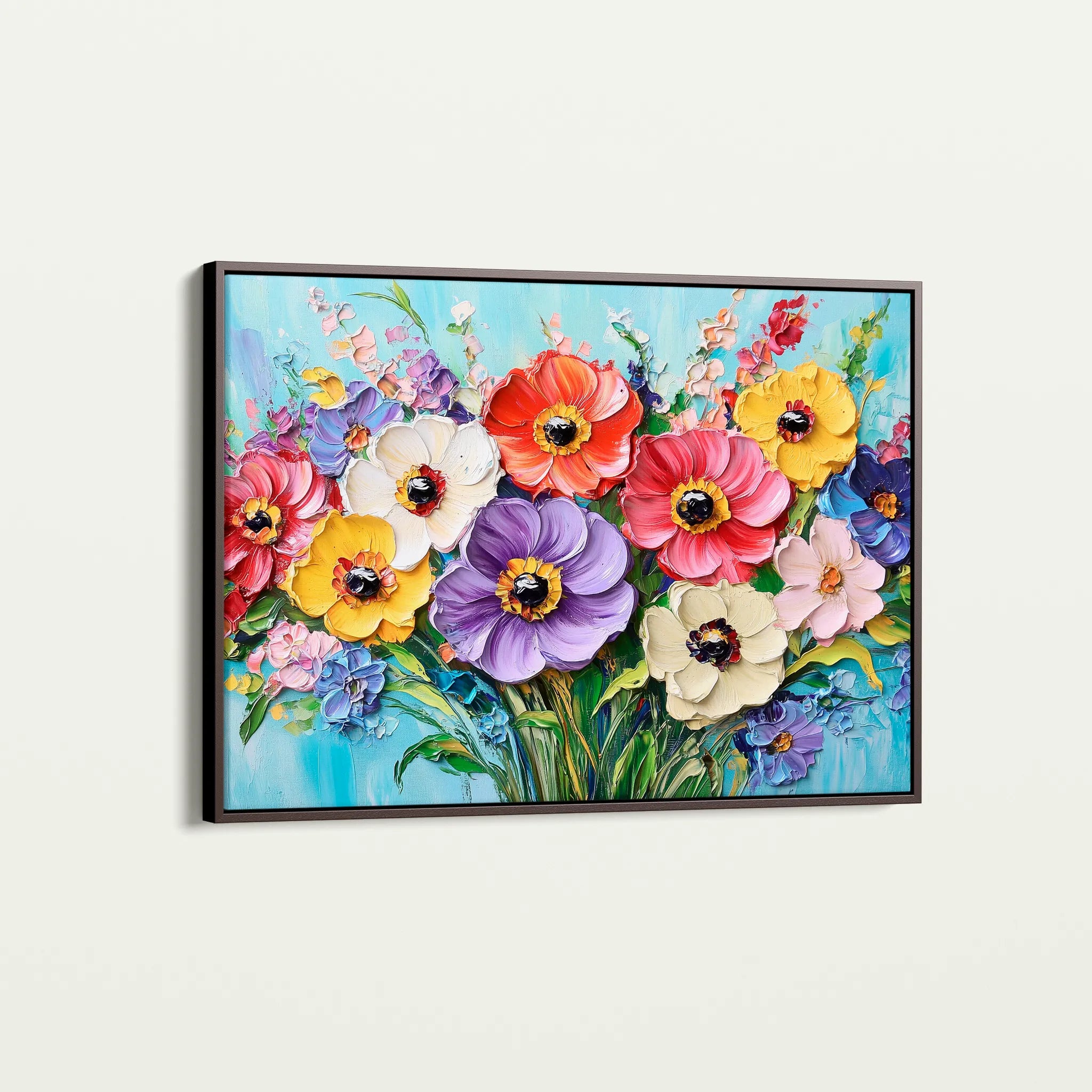 Floral 1068 Canvas Art 60 x 40 cm / Black