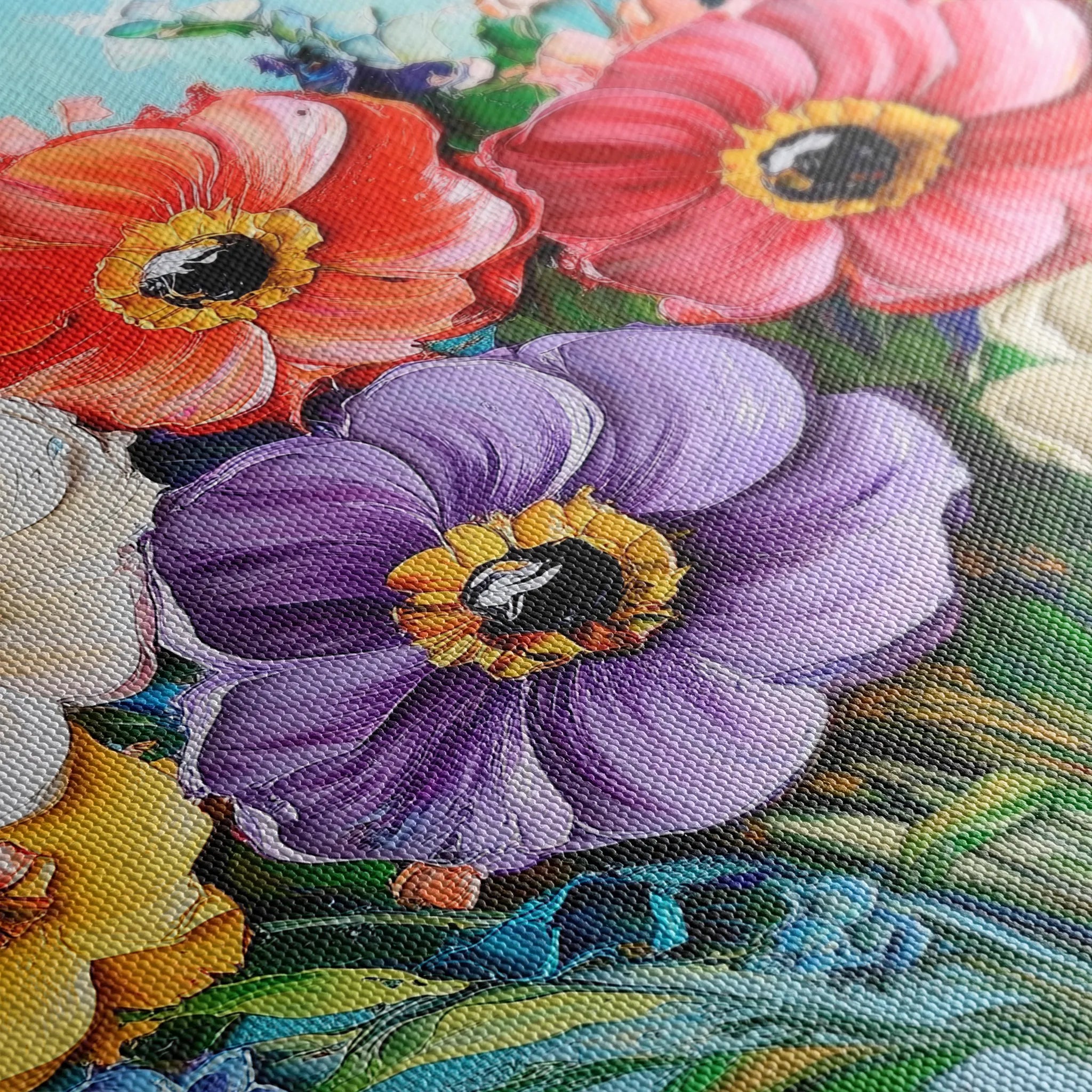 Floral 1068 Canvas Art 60 x 40 cm / Black