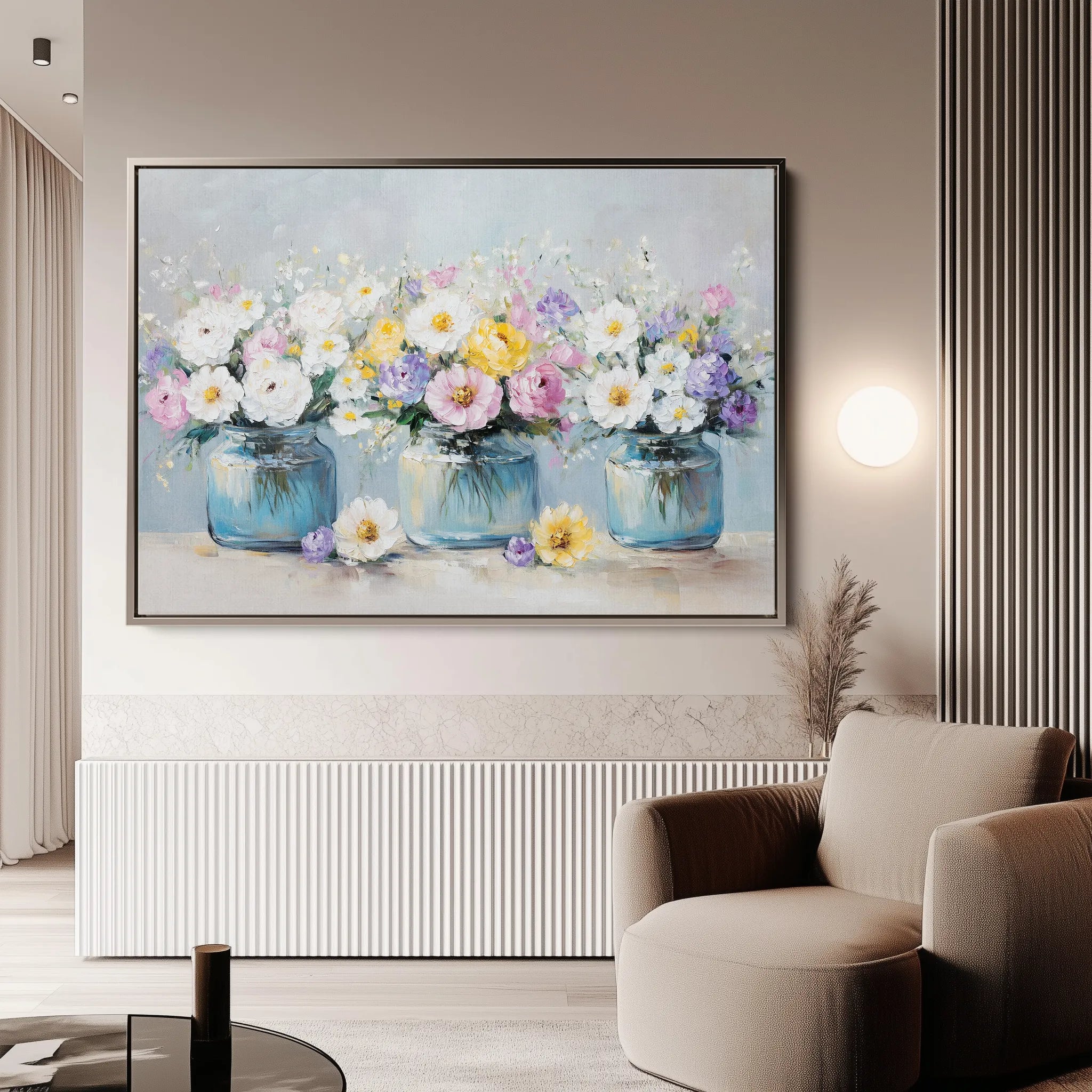 Floral 1069 Canvas Art 60 x 40 cm / Black