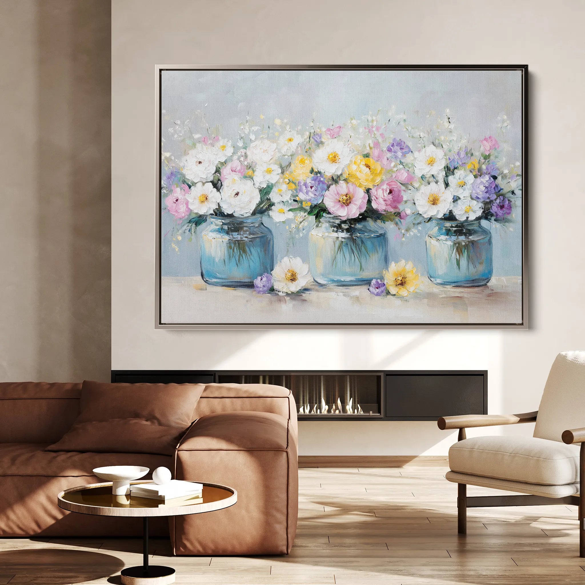 Floral 1069 Canvas Art 60 x 40 cm / Black