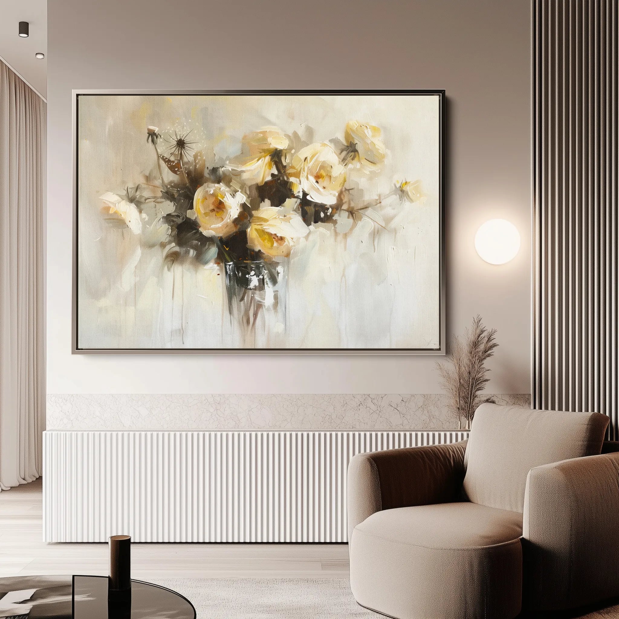 Floral 107 Canvas Art 60 x 40 cm / Black