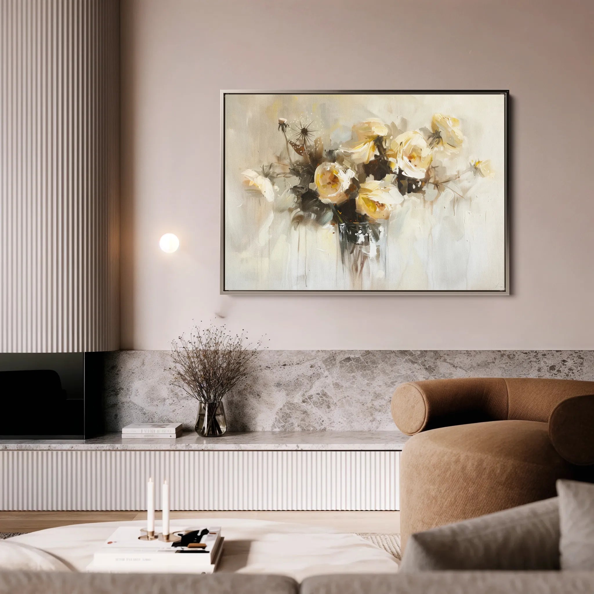 Floral 107 Canvas Art 60 x 40 cm / Black