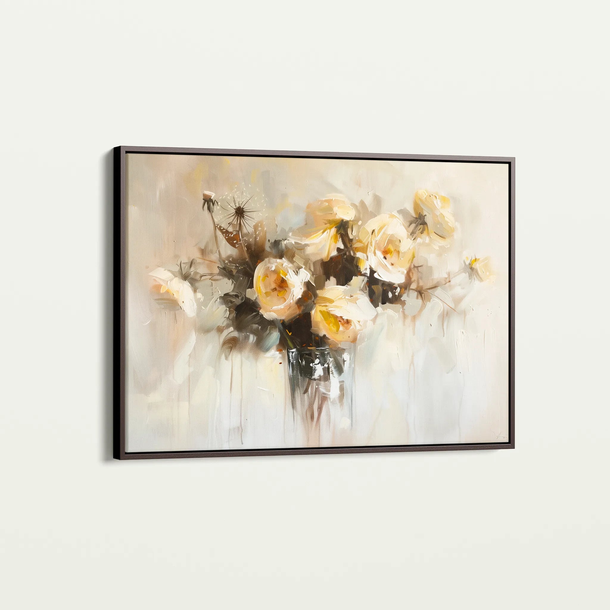 Floral 107 Canvas Art 60 x 40 cm / Black