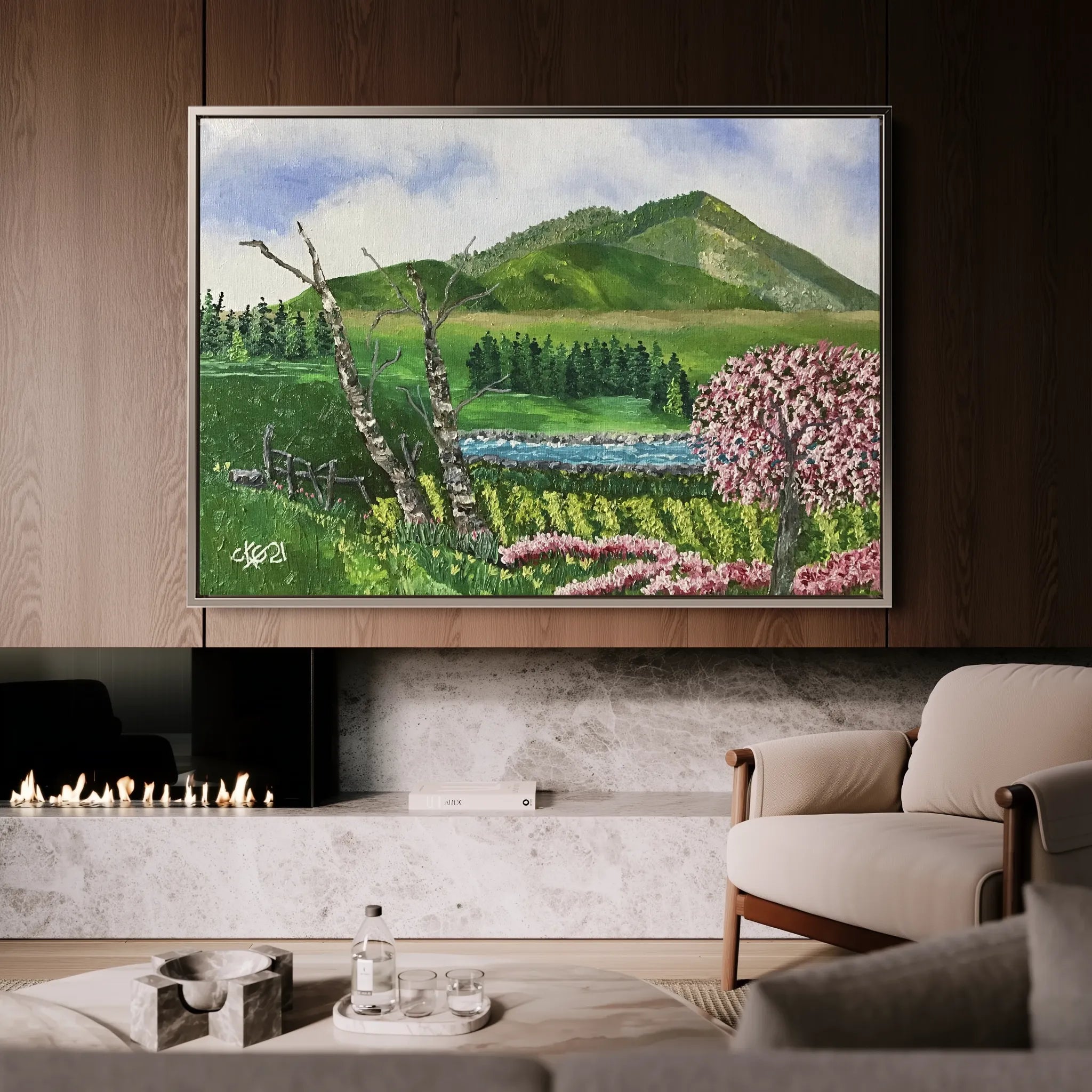Landscape 107 Canvas Art 60 x 40 cm / Black