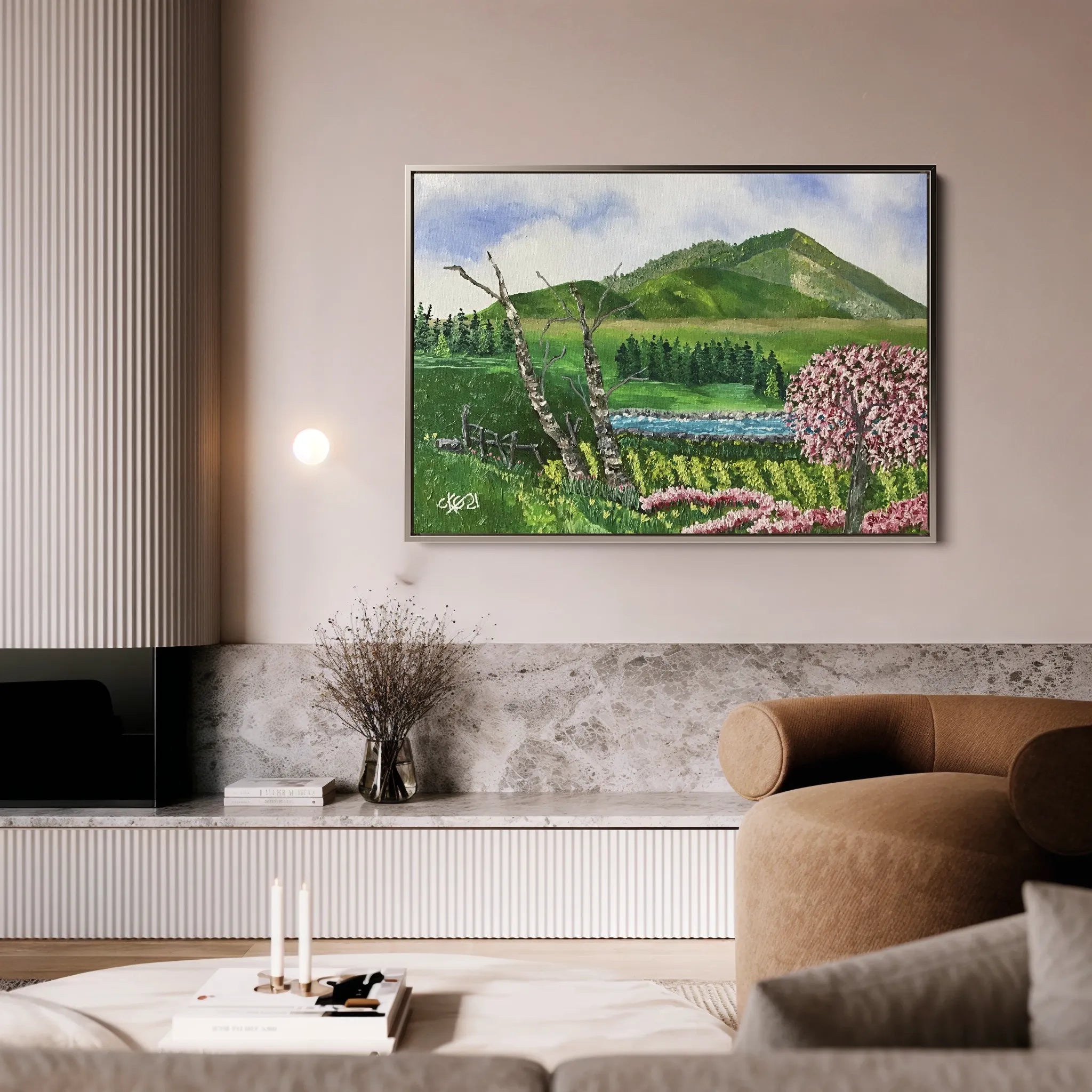 Landscape 107 Canvas Art 60 x 40 cm / Black