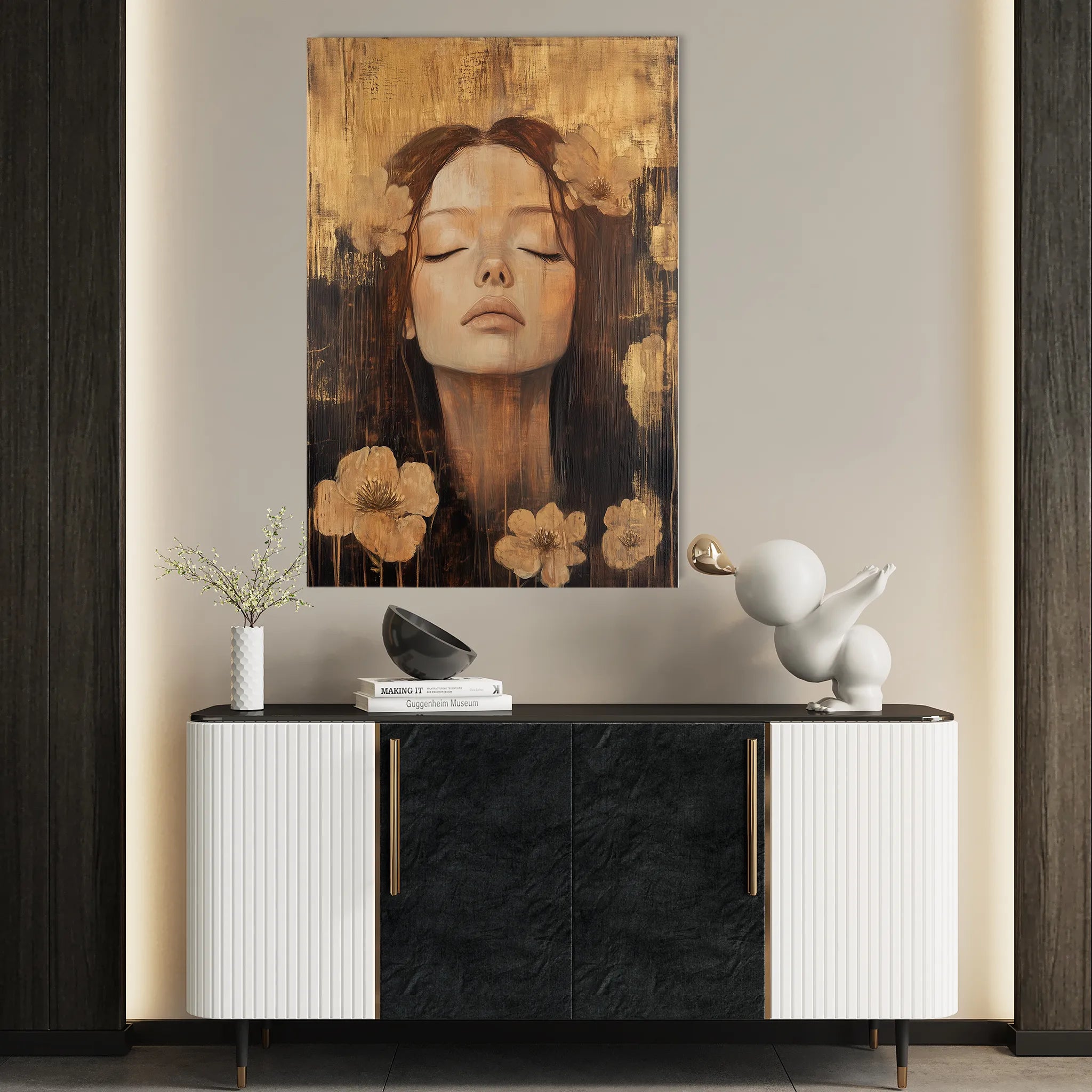 Portrait 107 Canvas Art 60 x 40 cm / Black