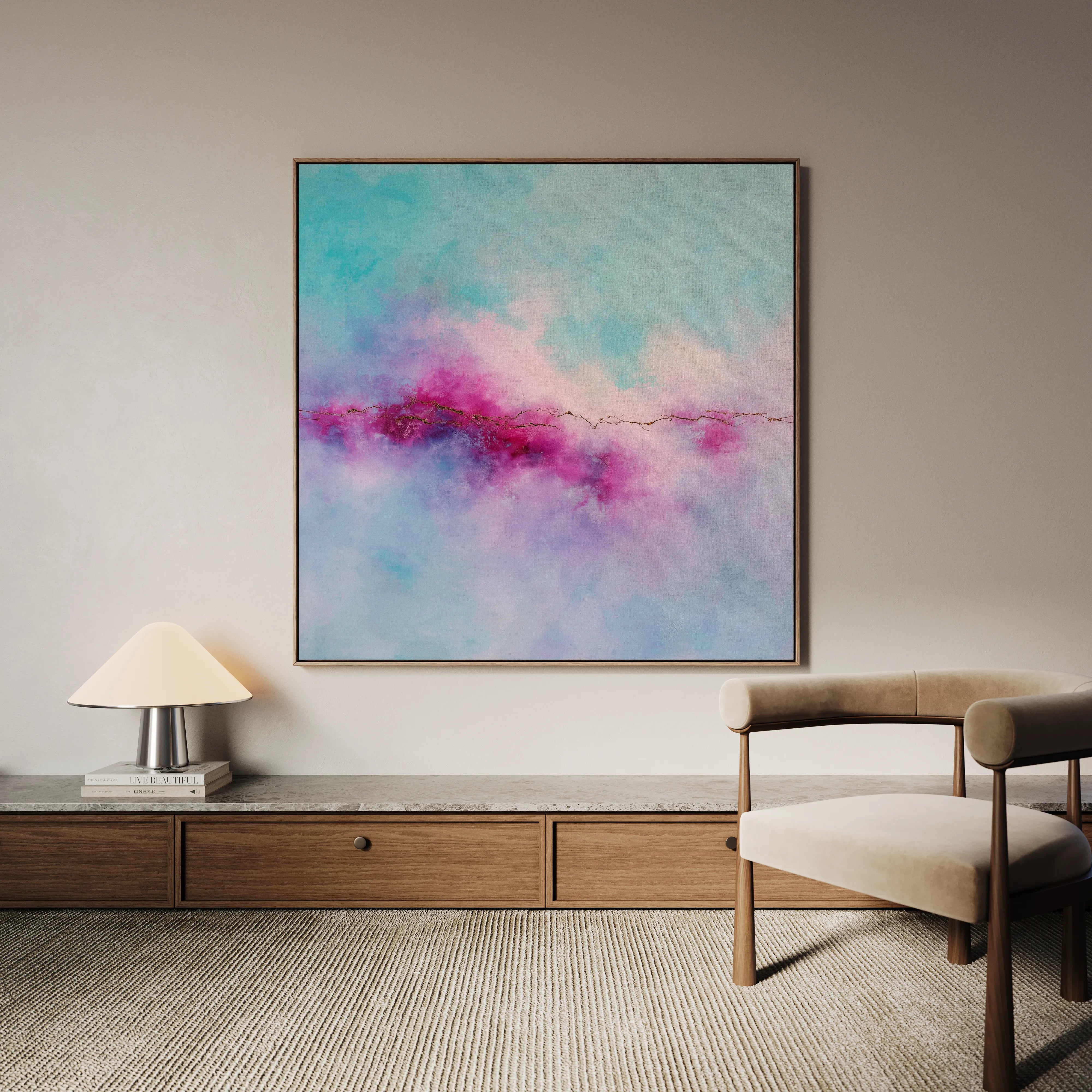 Abstract 1070 Canvas Art 60 x 60 cm / Black