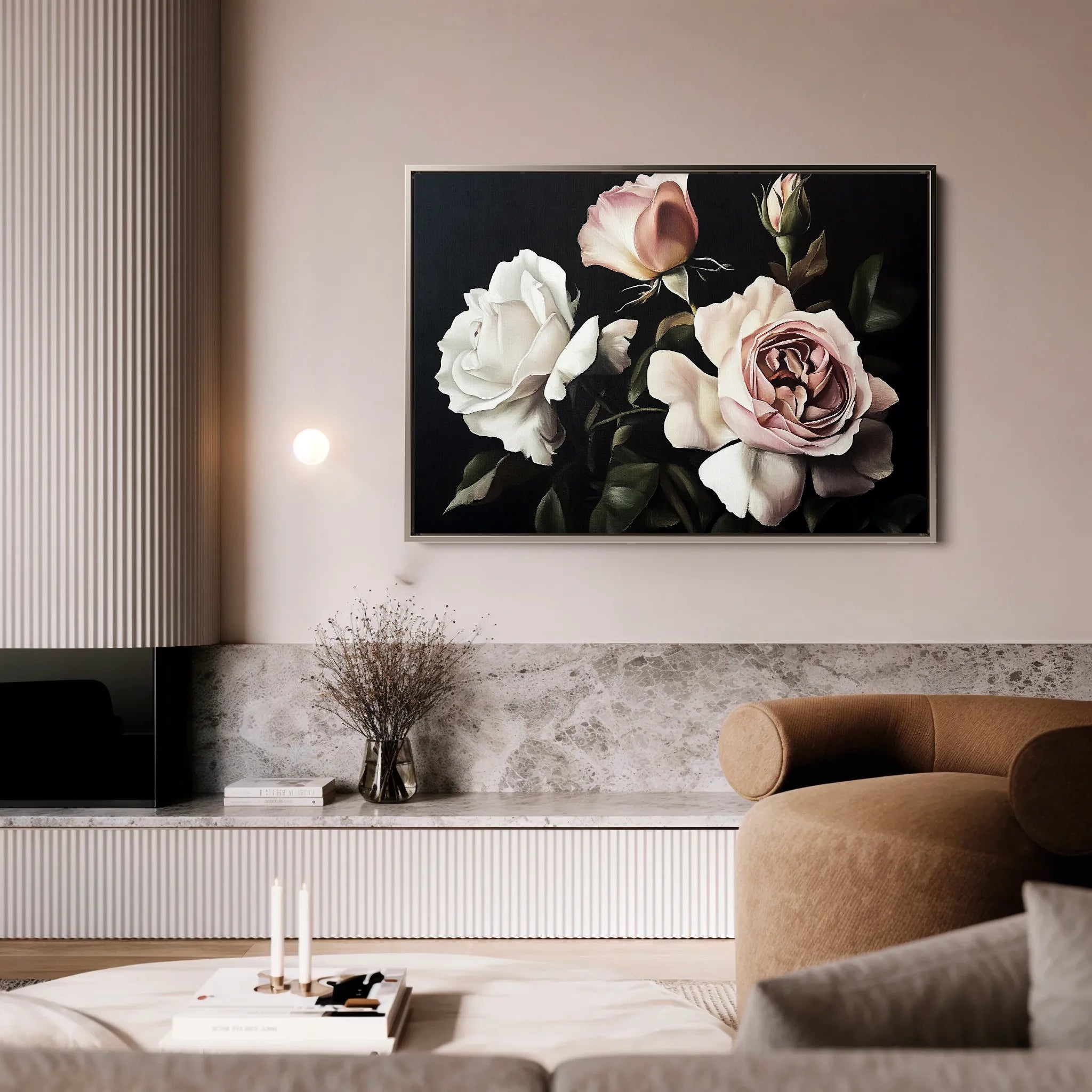 Floral 1070 Canvas Art 60 x 40 cm / Black