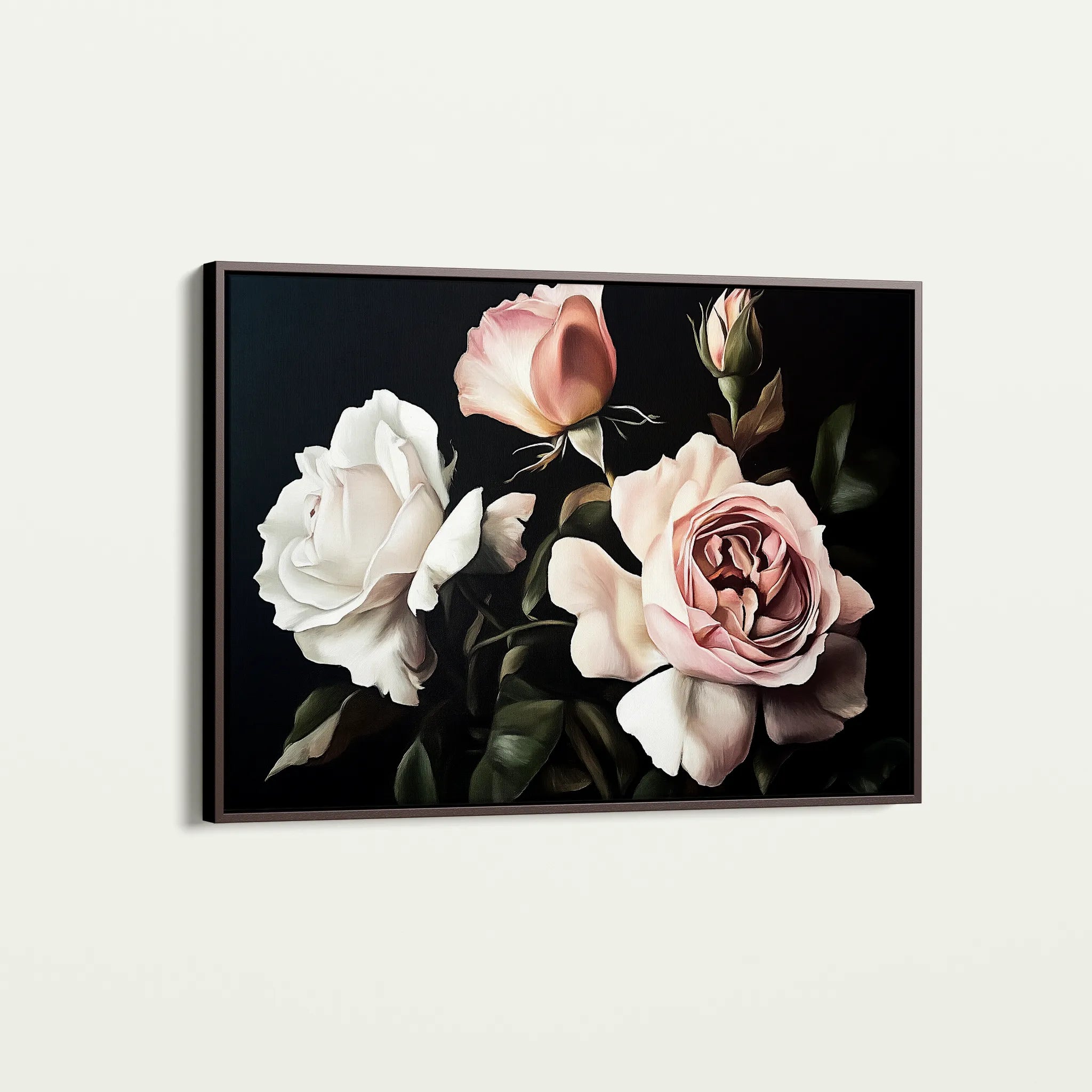 Floral 1070 Canvas Art 60 x 40 cm / Black