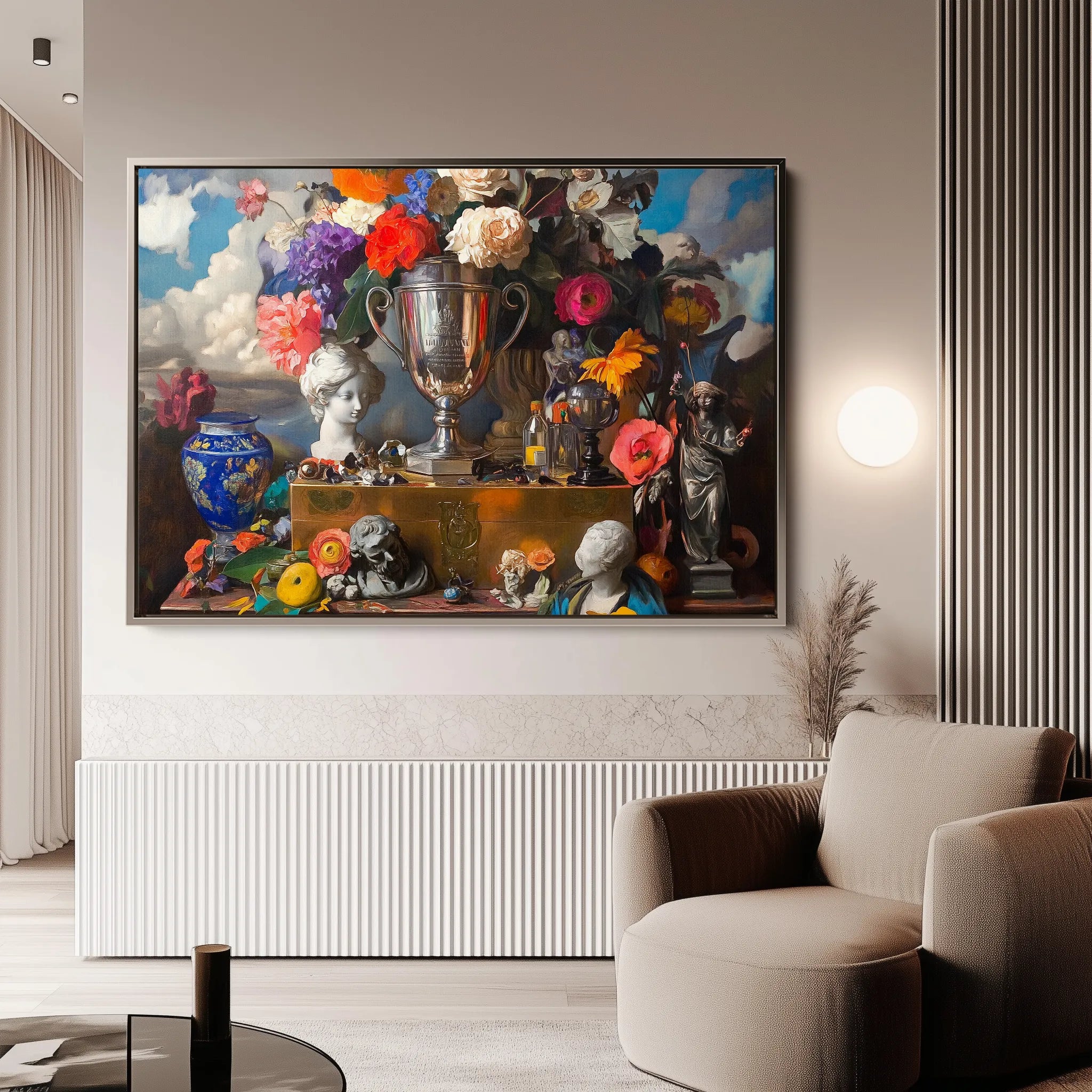 Floral 1071 Canvas Art 60 x 40 cm / Black