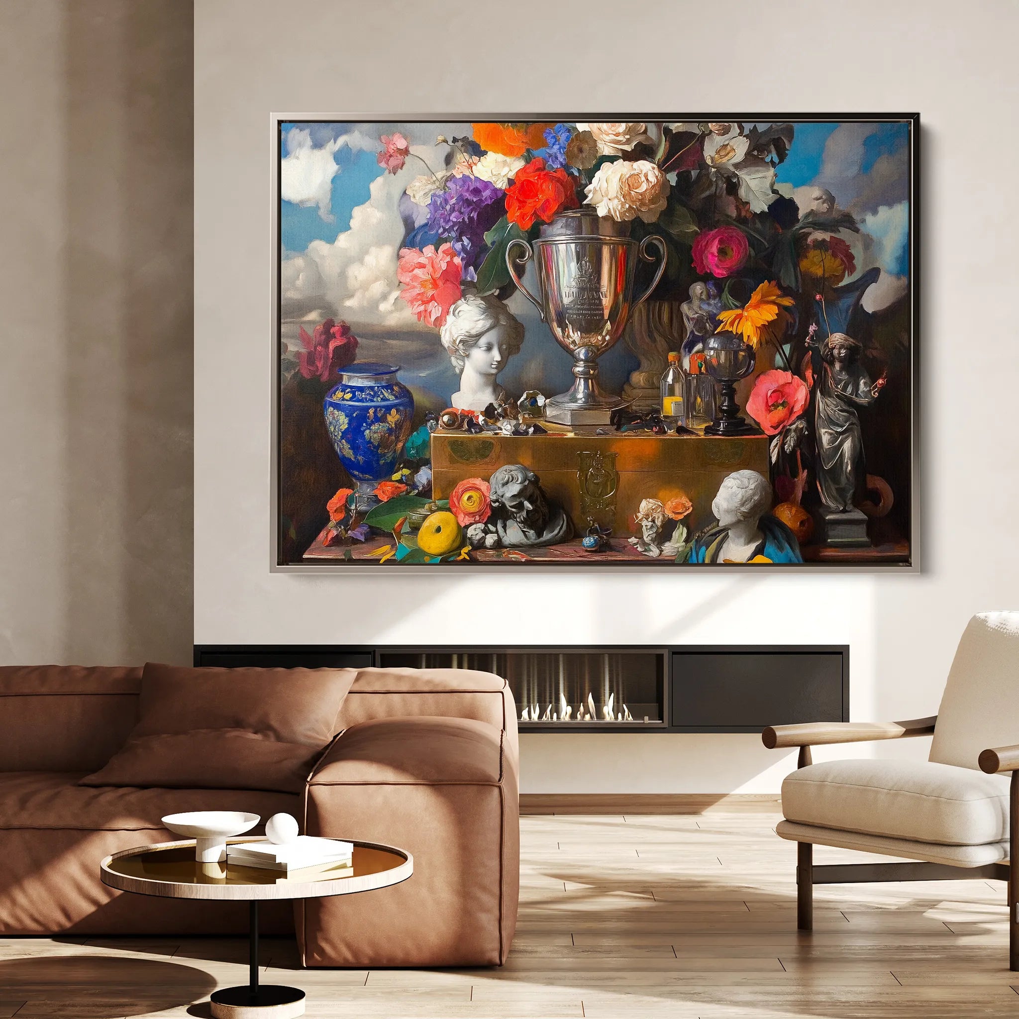 Floral 1071 Canvas Art 60 x 40 cm / Black