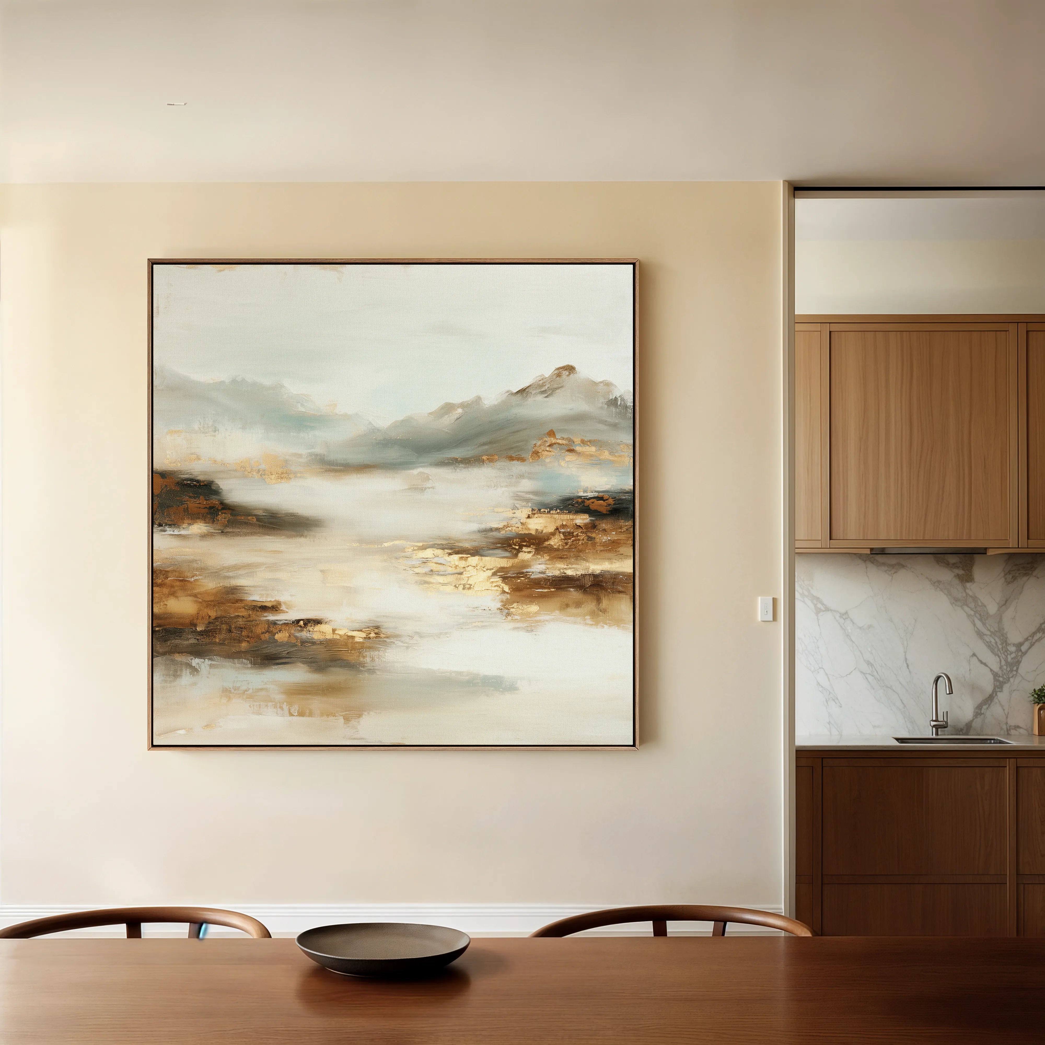 Abstract 1072 Canvas Art 60 x 60 cm / Black