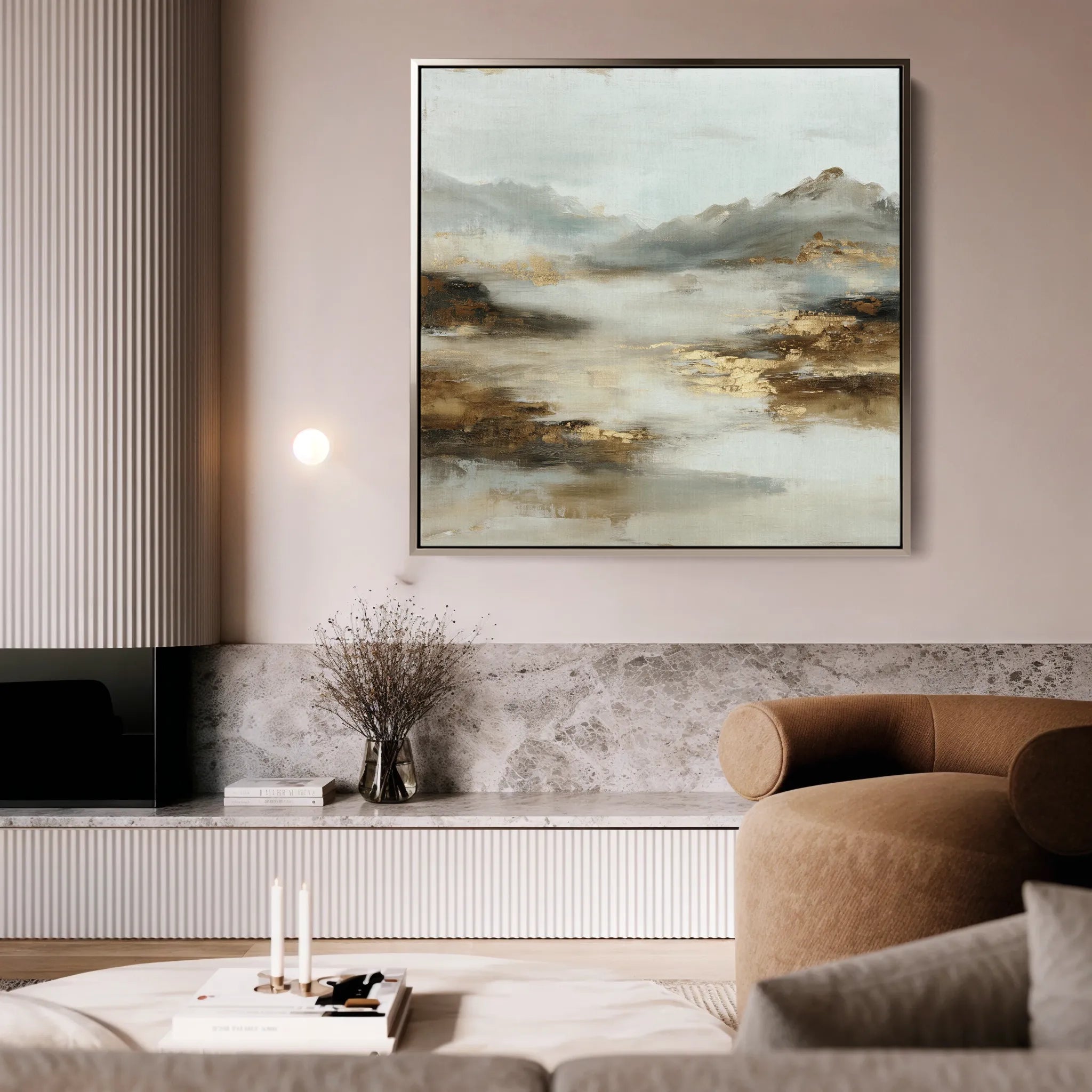 Abstract 1072 Canvas Art 60 x 60 cm / Black