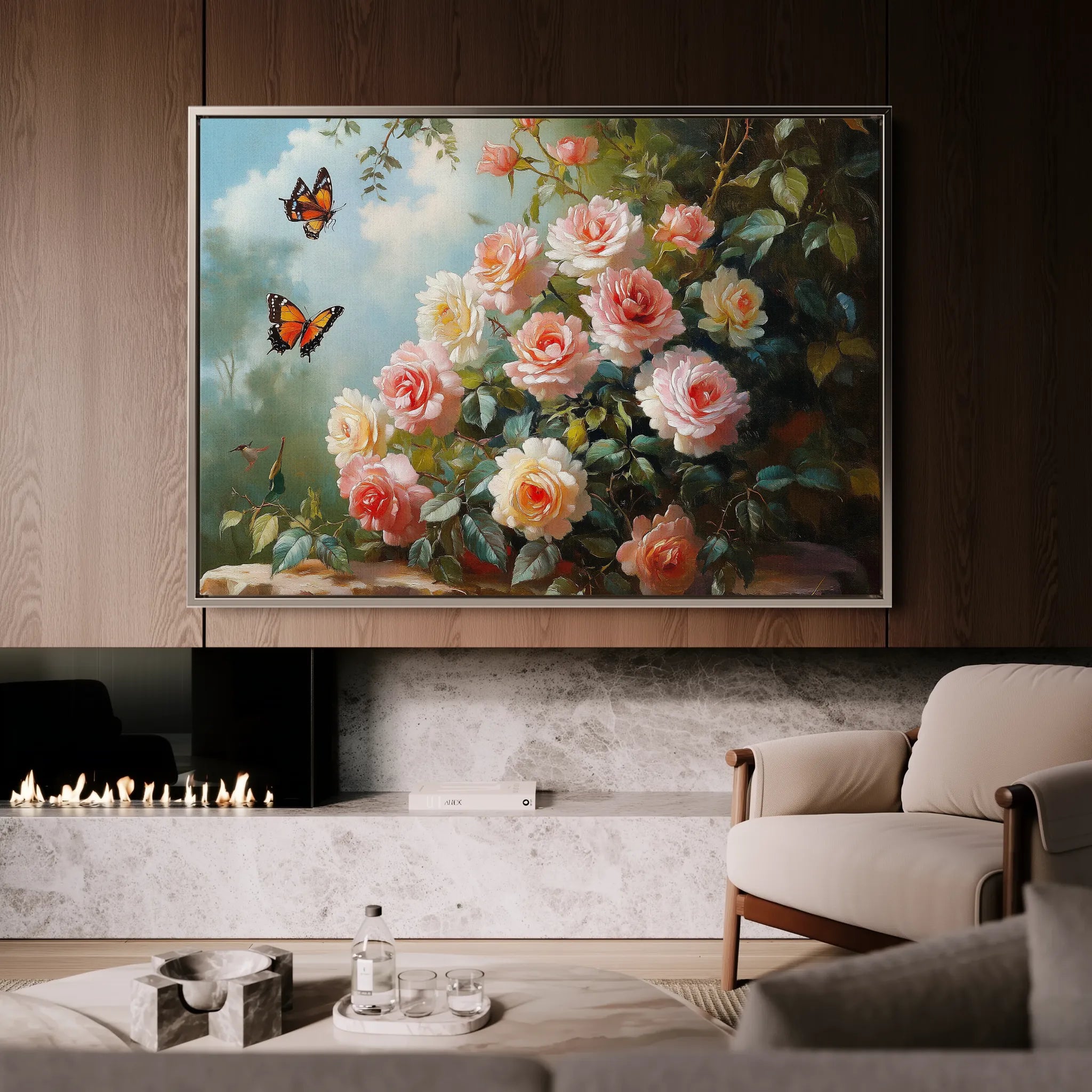 Floral 1072 Canvas Art 60 x 40 cm / Black