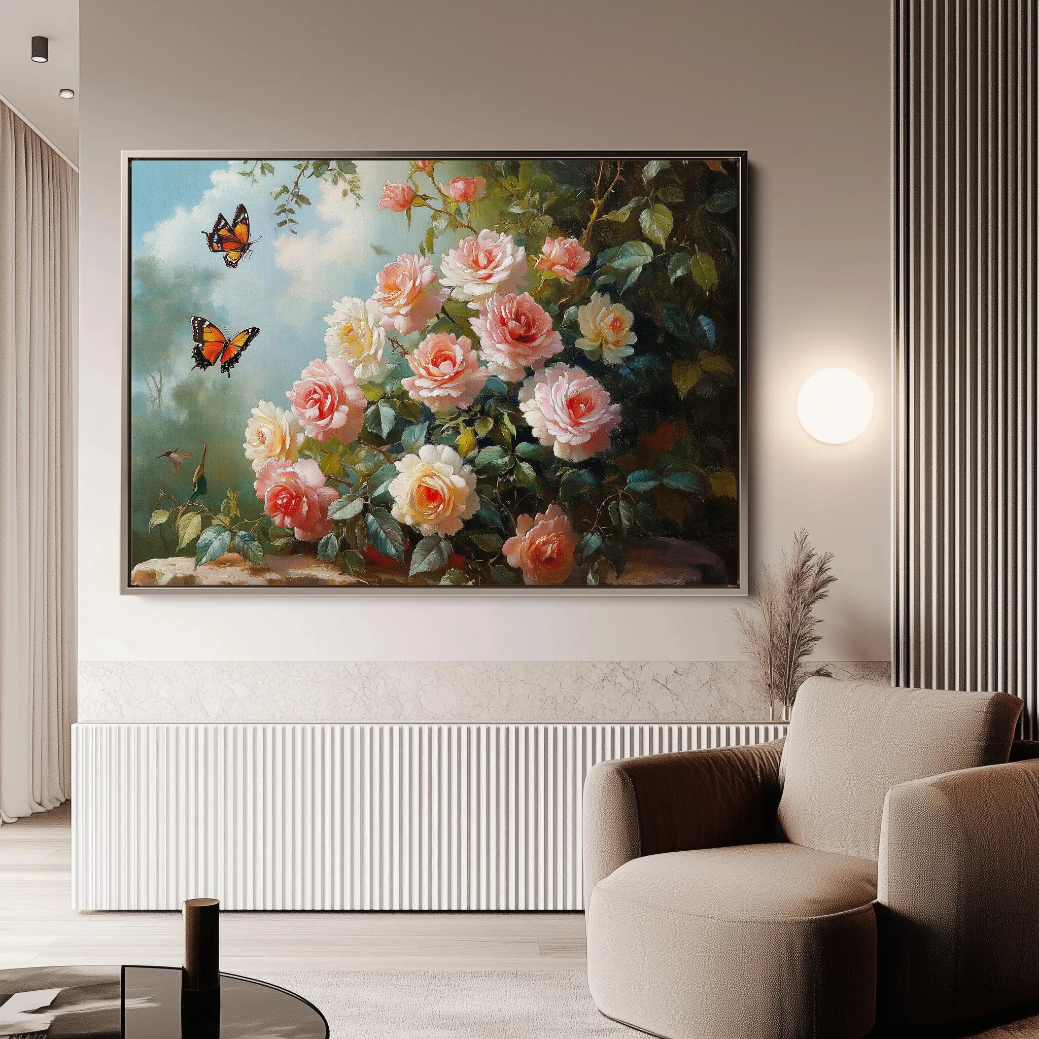 Floral 1072 Canvas Art 60 x 40 cm / Black