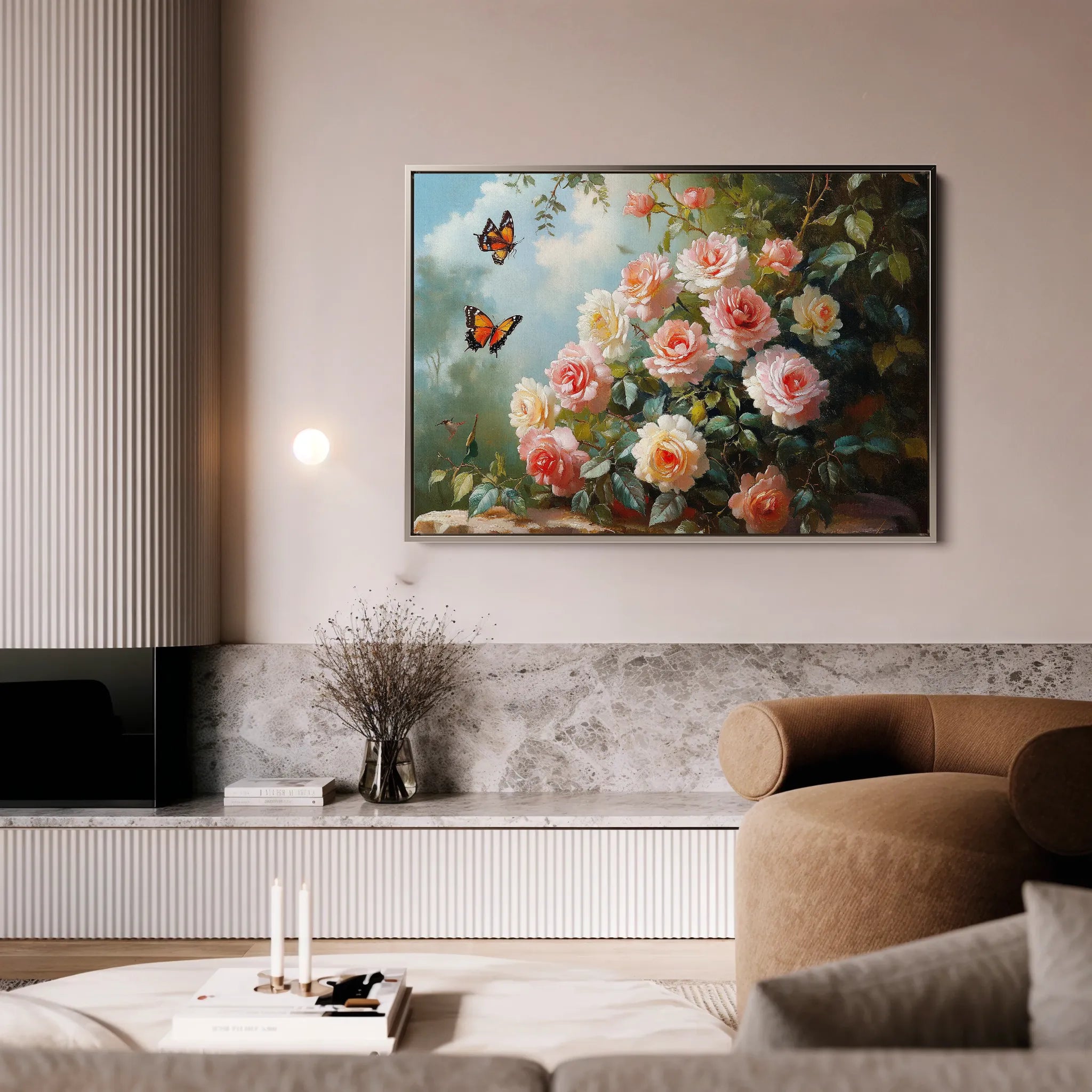 Floral 1072 Canvas Art 60 x 40 cm / Black