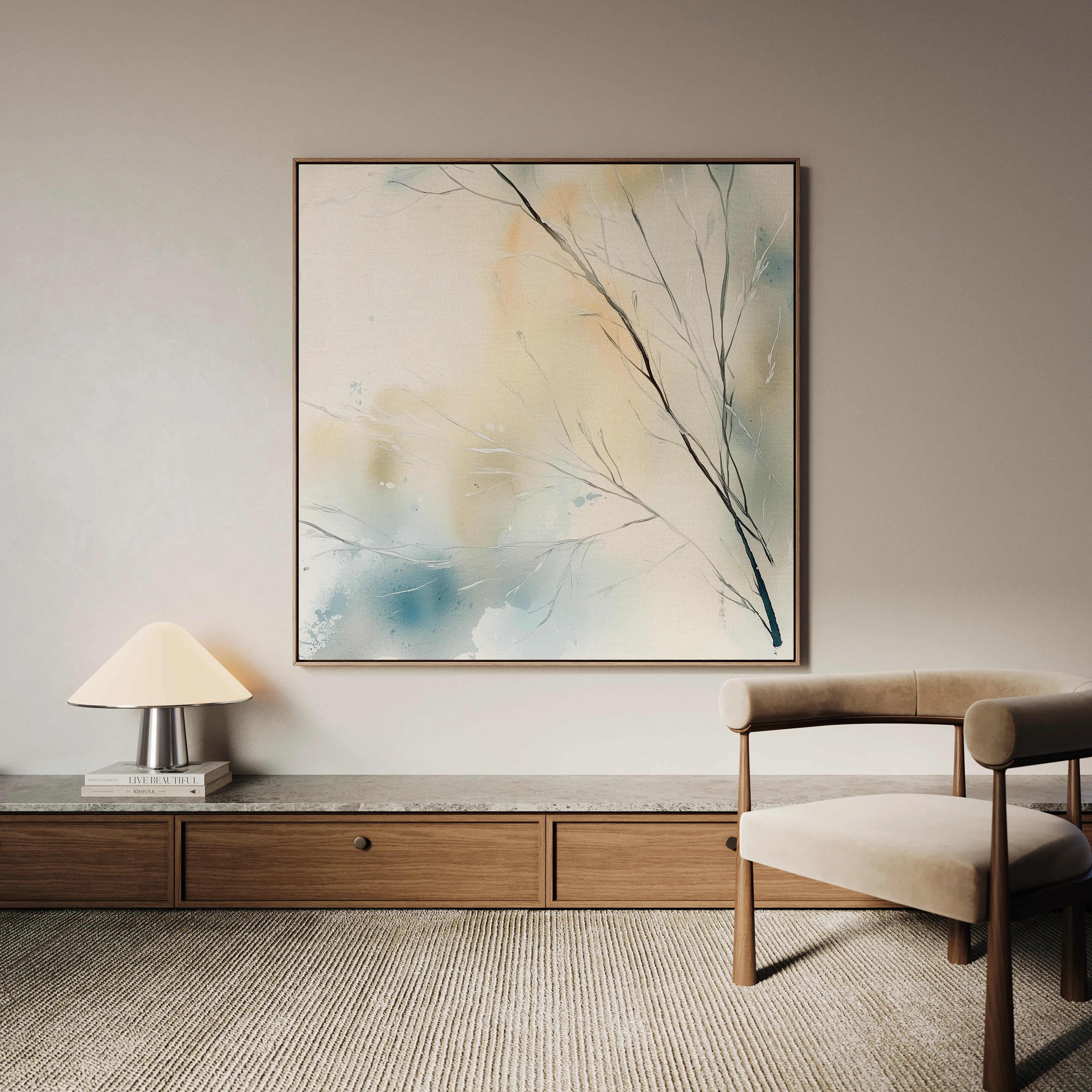 Abstract 1073 Canvas Art 60 x 60 cm / Black