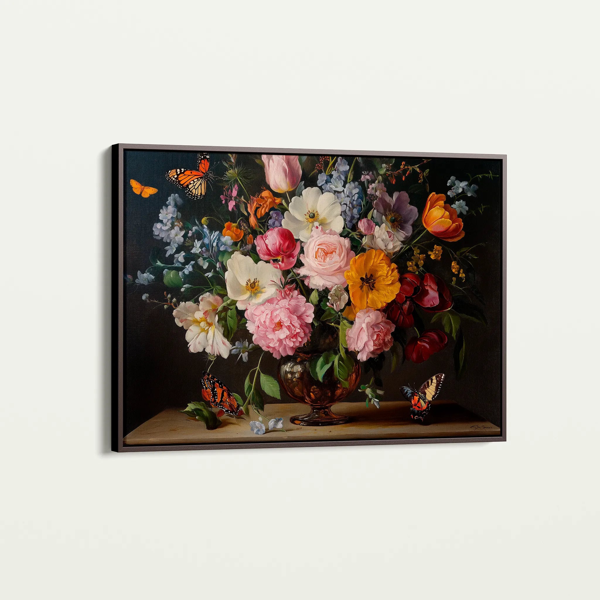 Floral 1073 Canvas Art 60 x 40 cm / Black