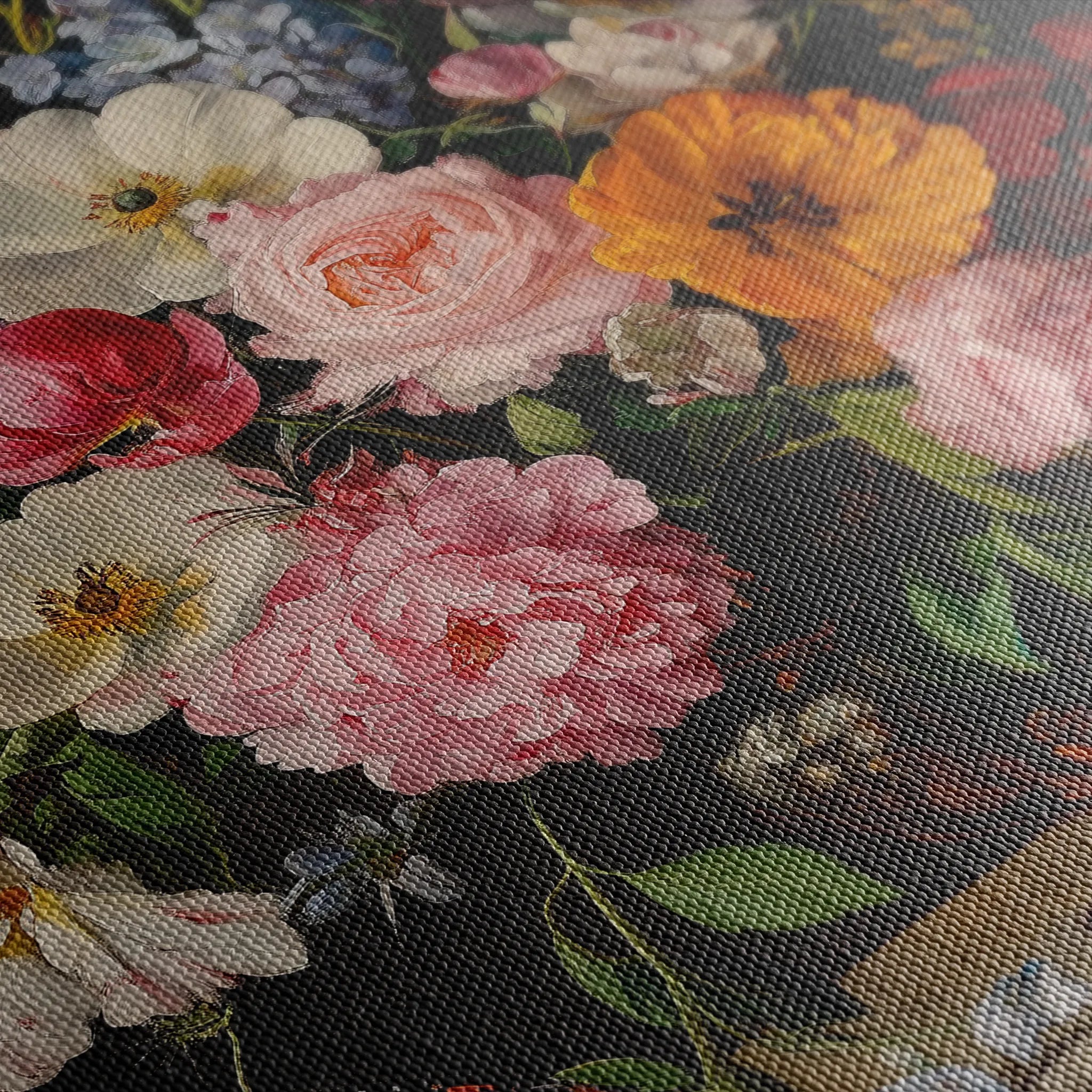 Floral 1073 Canvas Art 60 x 40 cm / Black