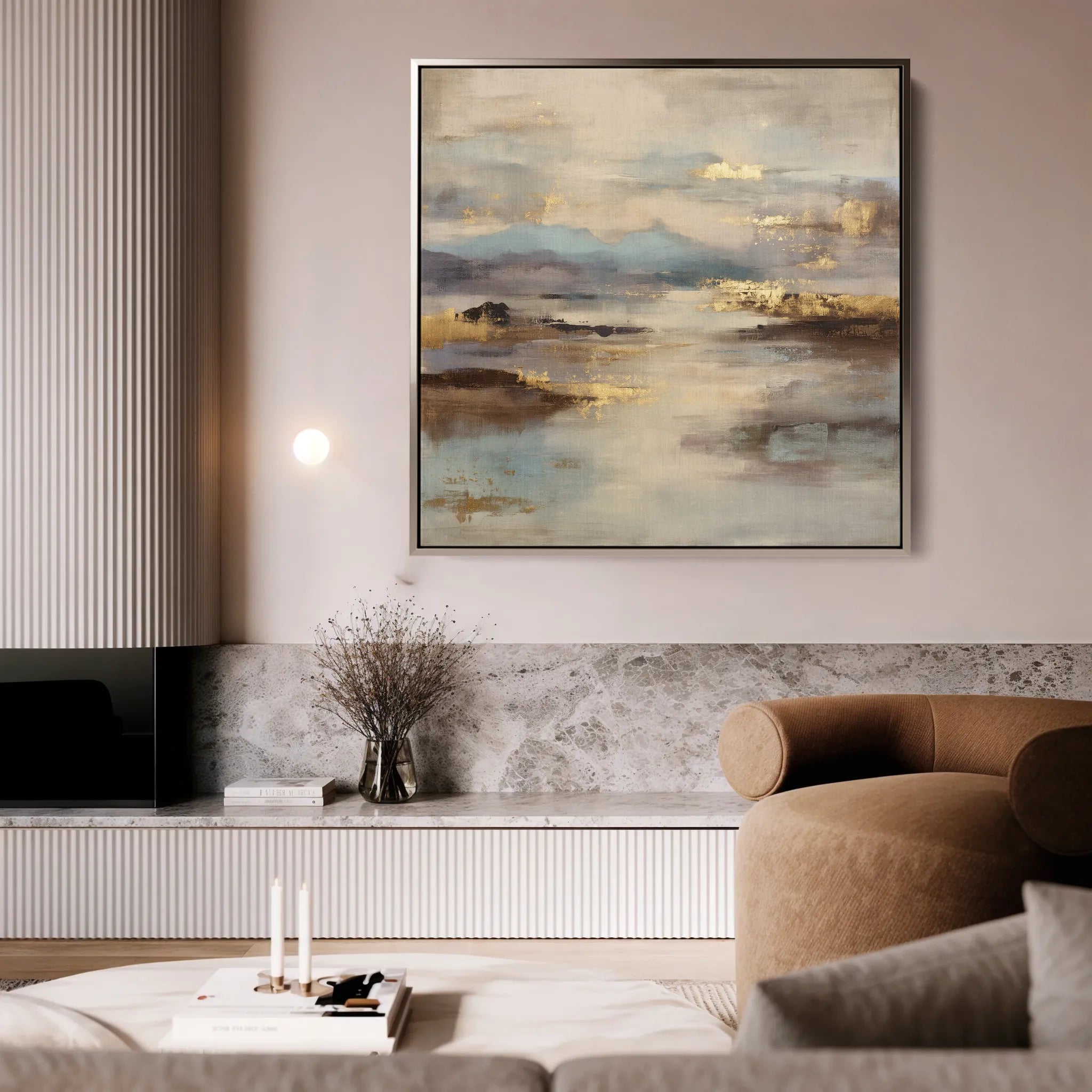 Abstract 1074 Canvas Art 60 x 60 cm / Black