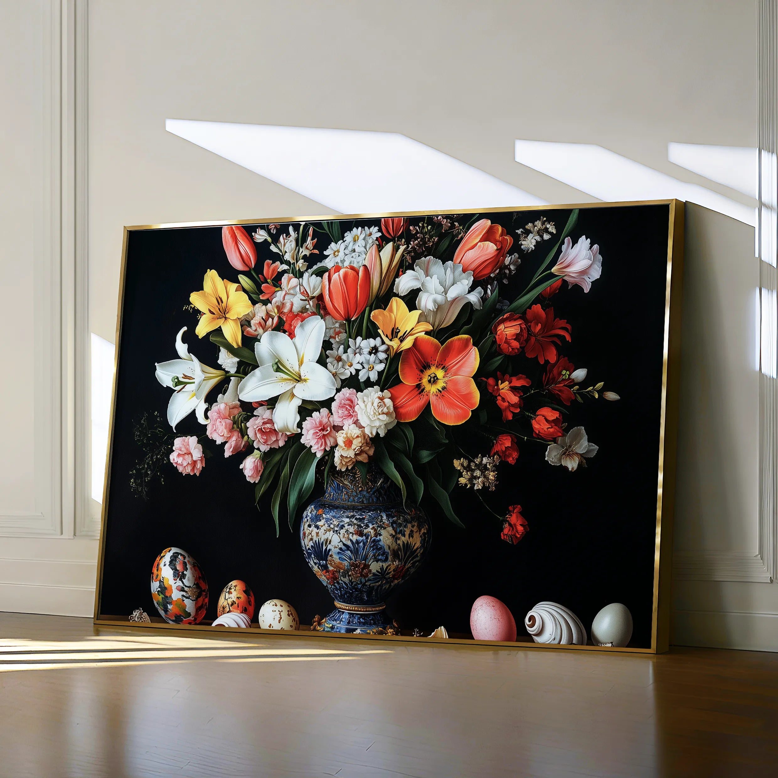 Floral 1074 Canvas Art 60 x 40 cm / Black