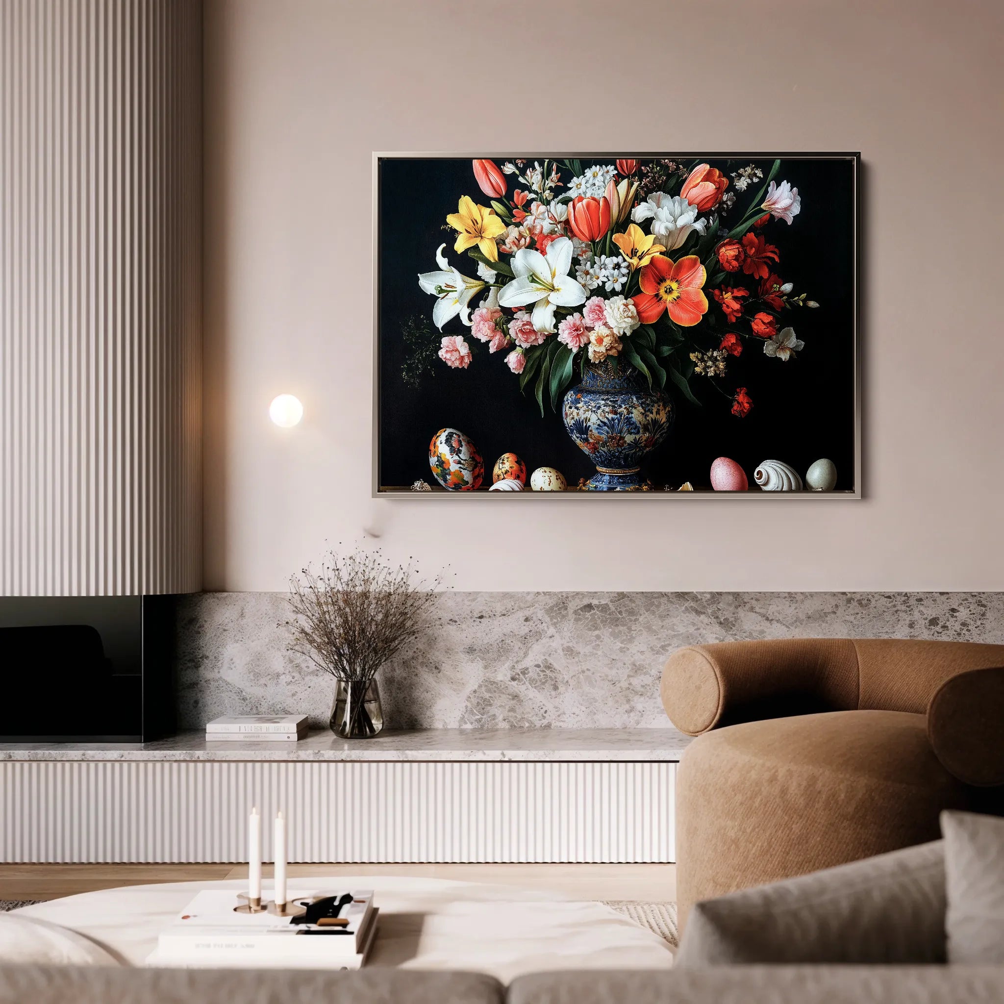 Floral 1074 Canvas Art 60 x 40 cm / Black