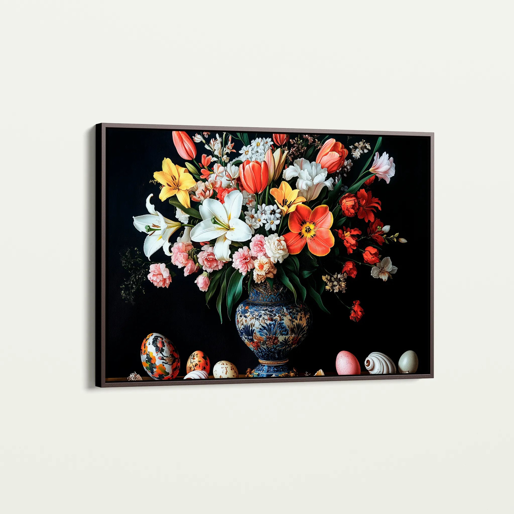 Floral 1074 Canvas Art 60 x 40 cm / Black