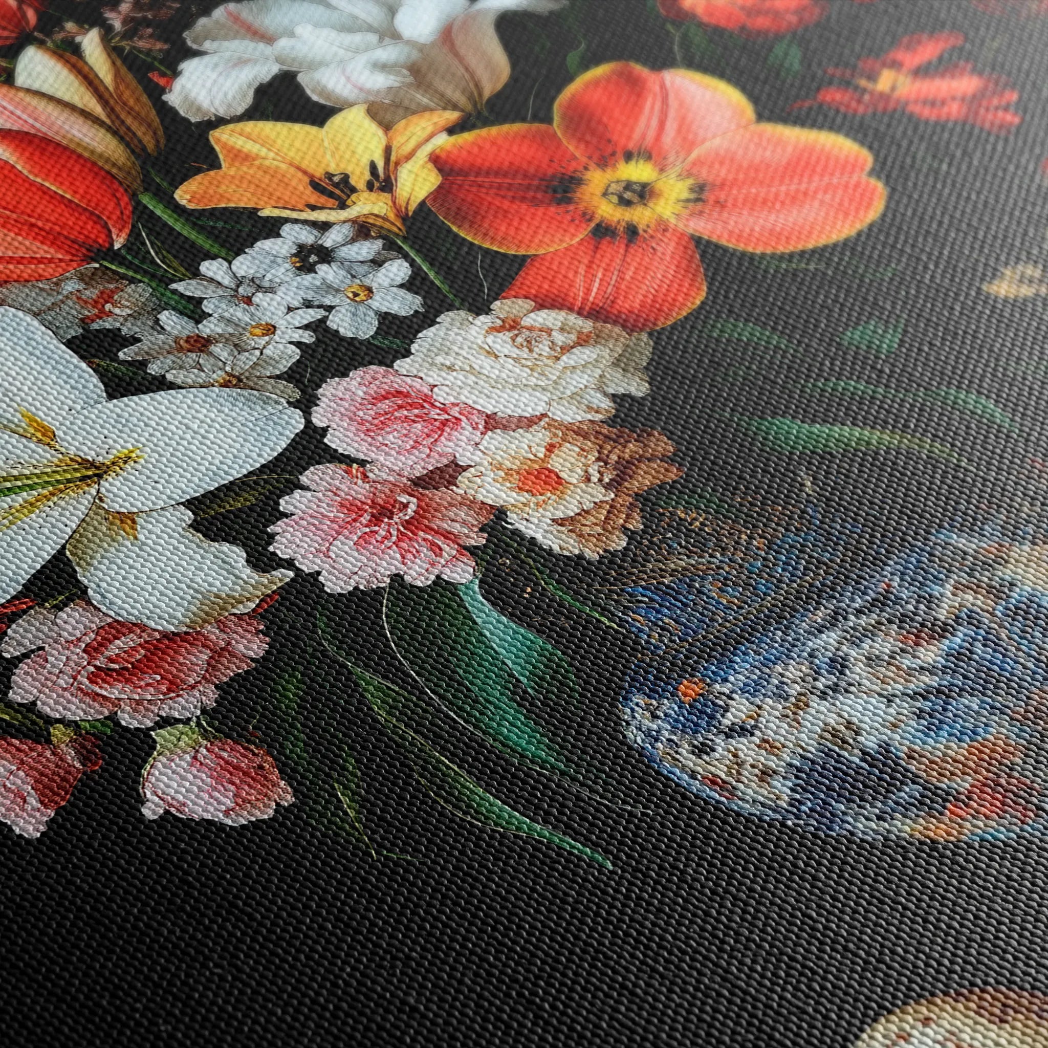 Floral 1074 Canvas Art 60 x 40 cm / Black
