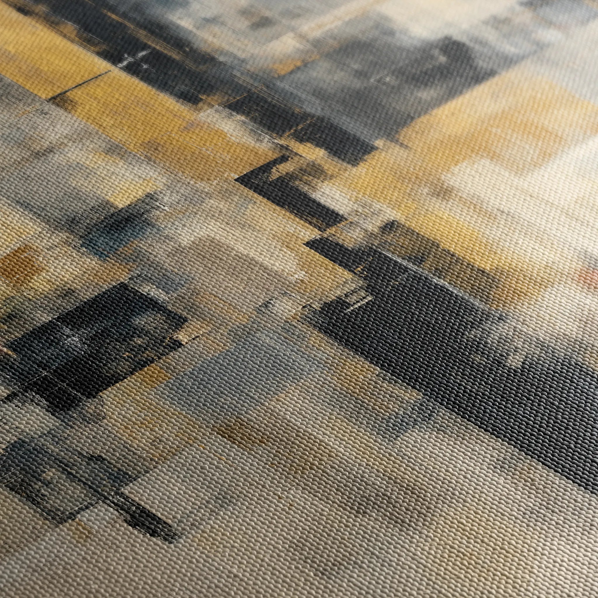 Abstract 1075 Canvas Art 60 x 60 cm / Black