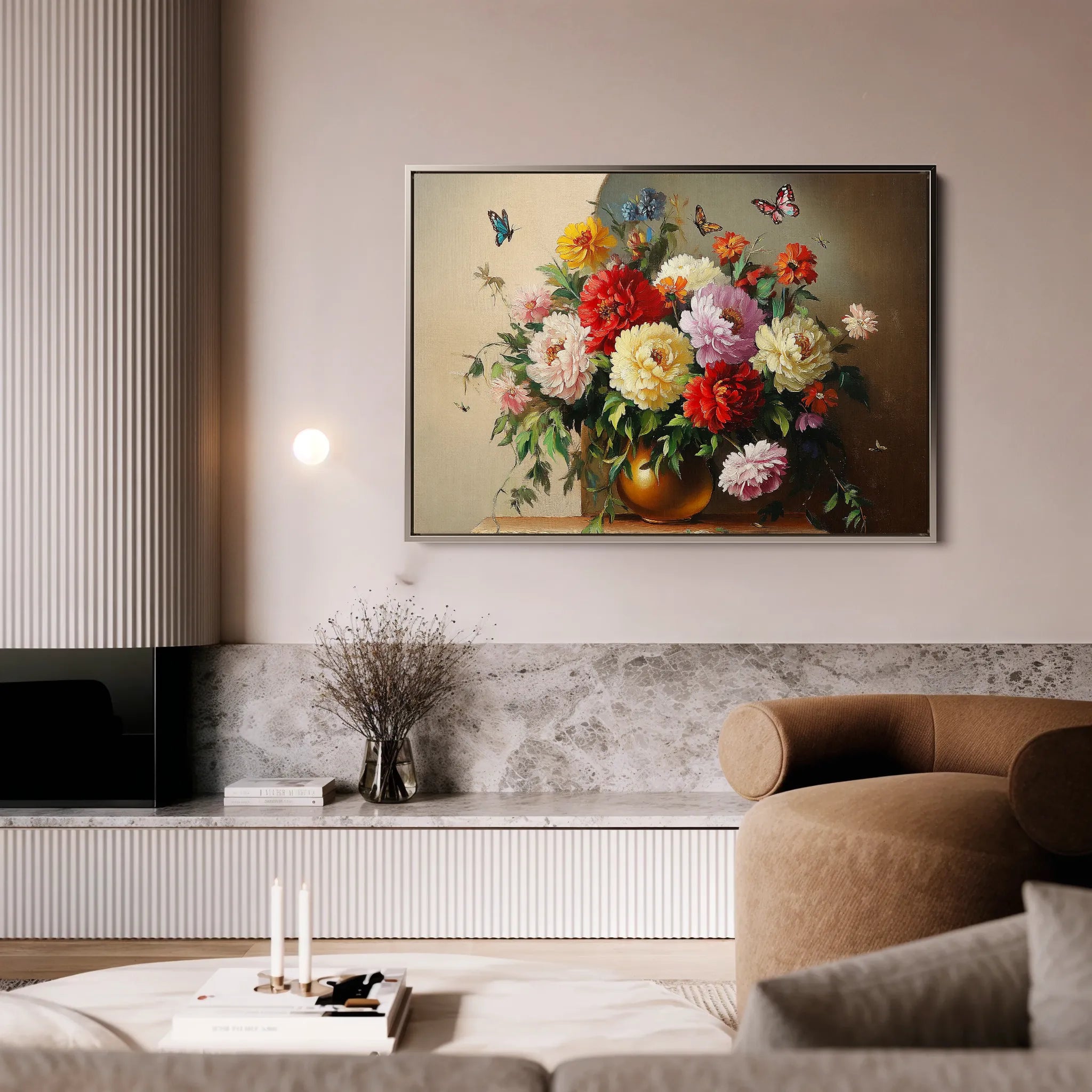 Floral 1075 Canvas Art 60 x 40 cm / Black