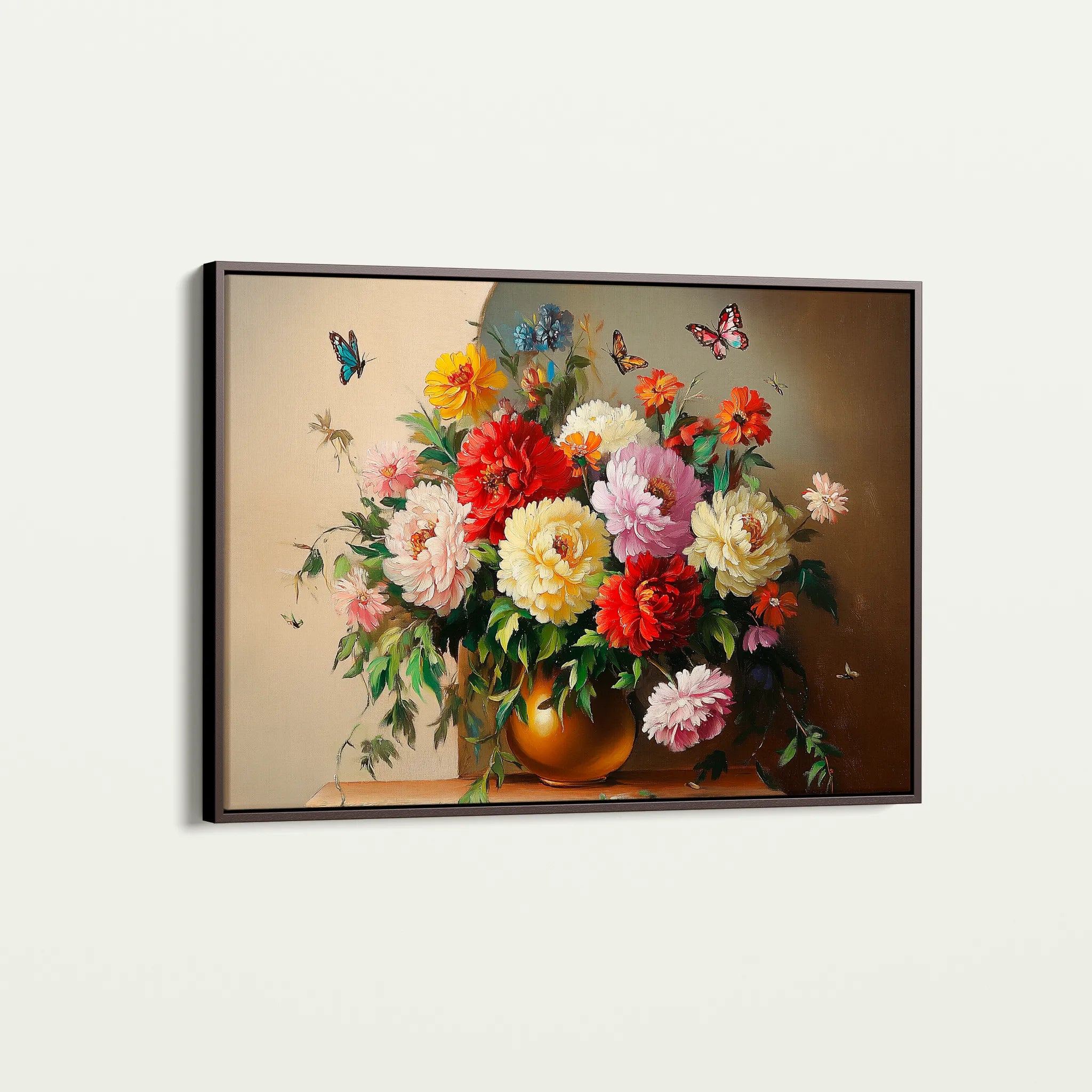 Floral 1075 Canvas Art 60 x 40 cm / Black