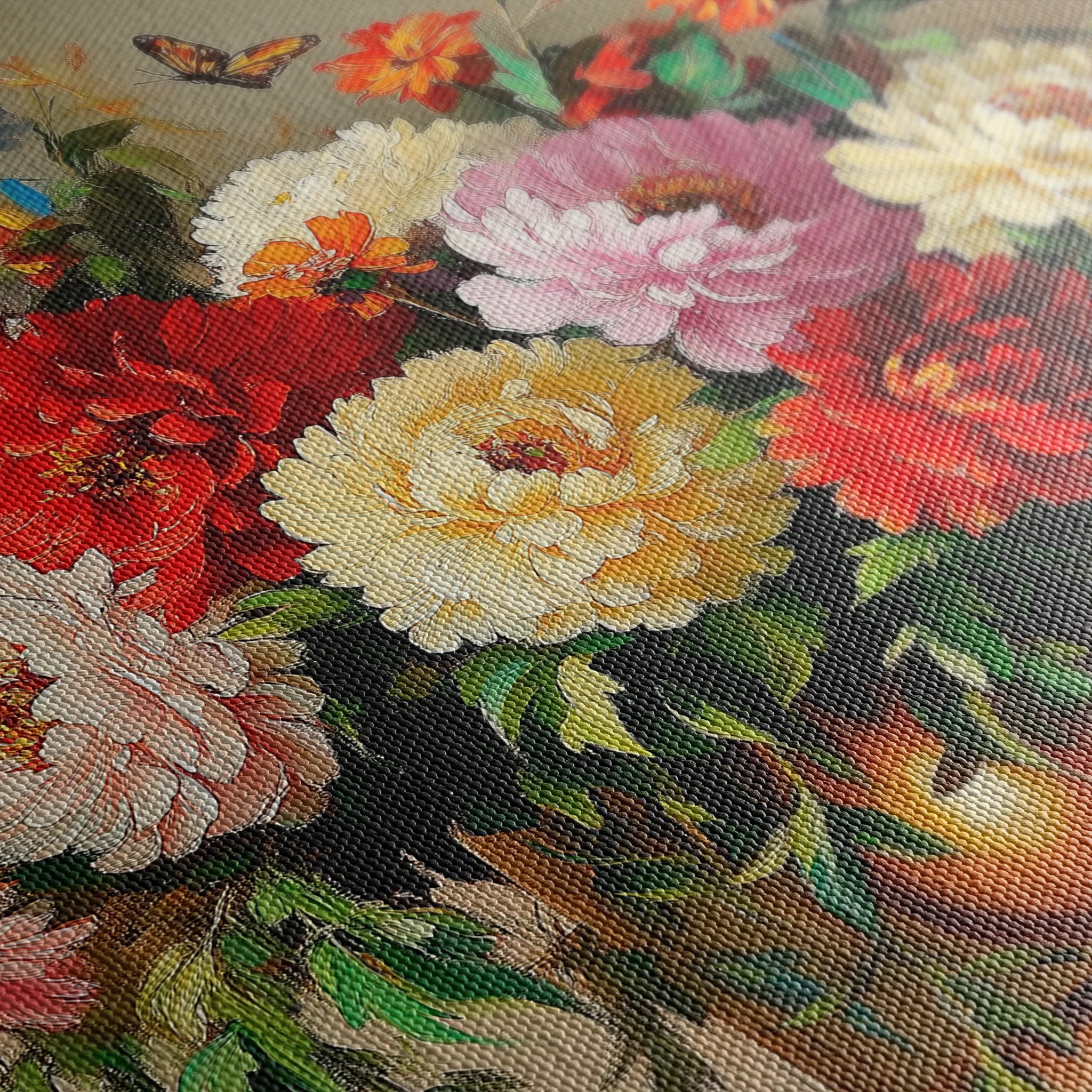 Floral 1075 Canvas Art 60 x 40 cm / Black