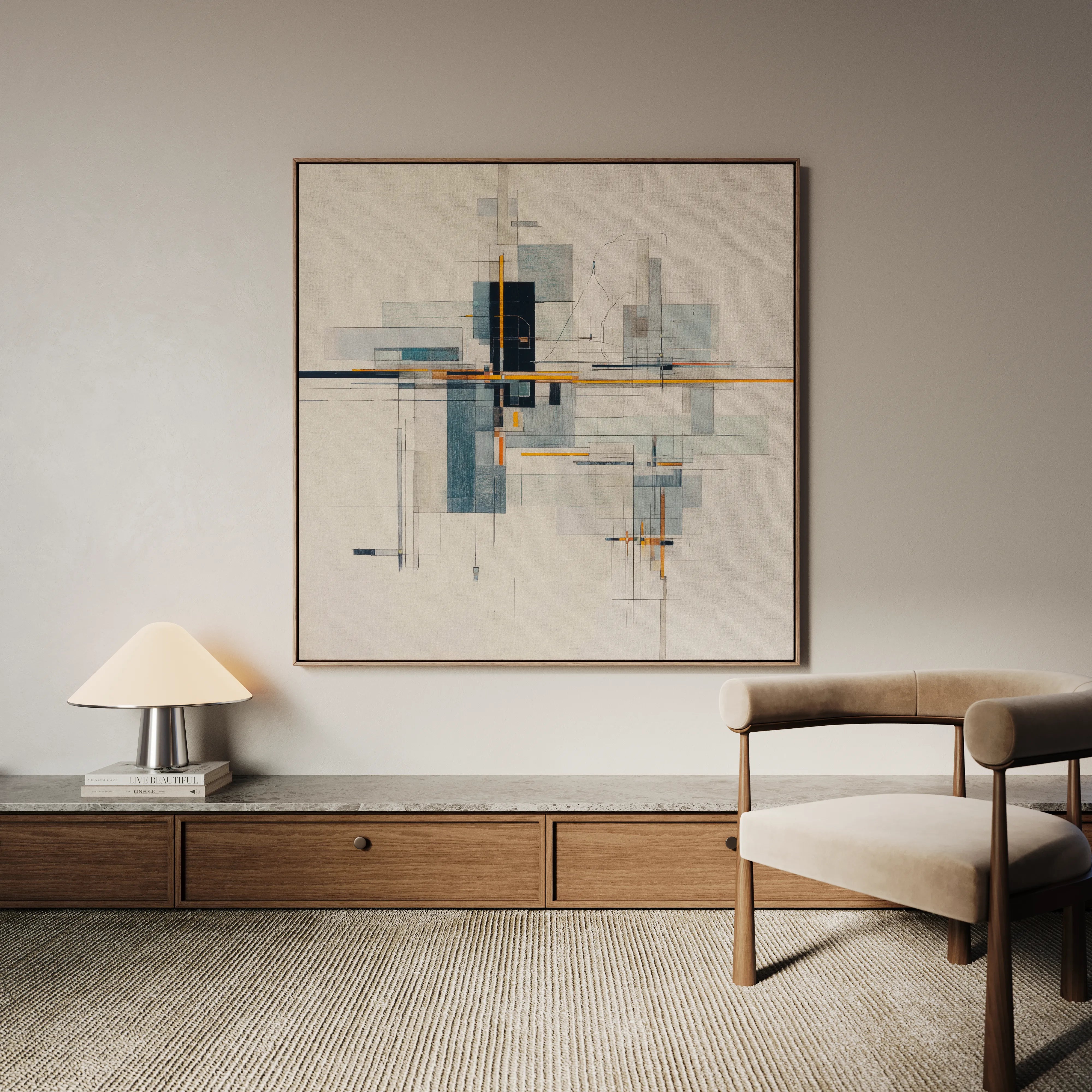 Abstract 1076 Canvas Art 60 x 60 cm / Black