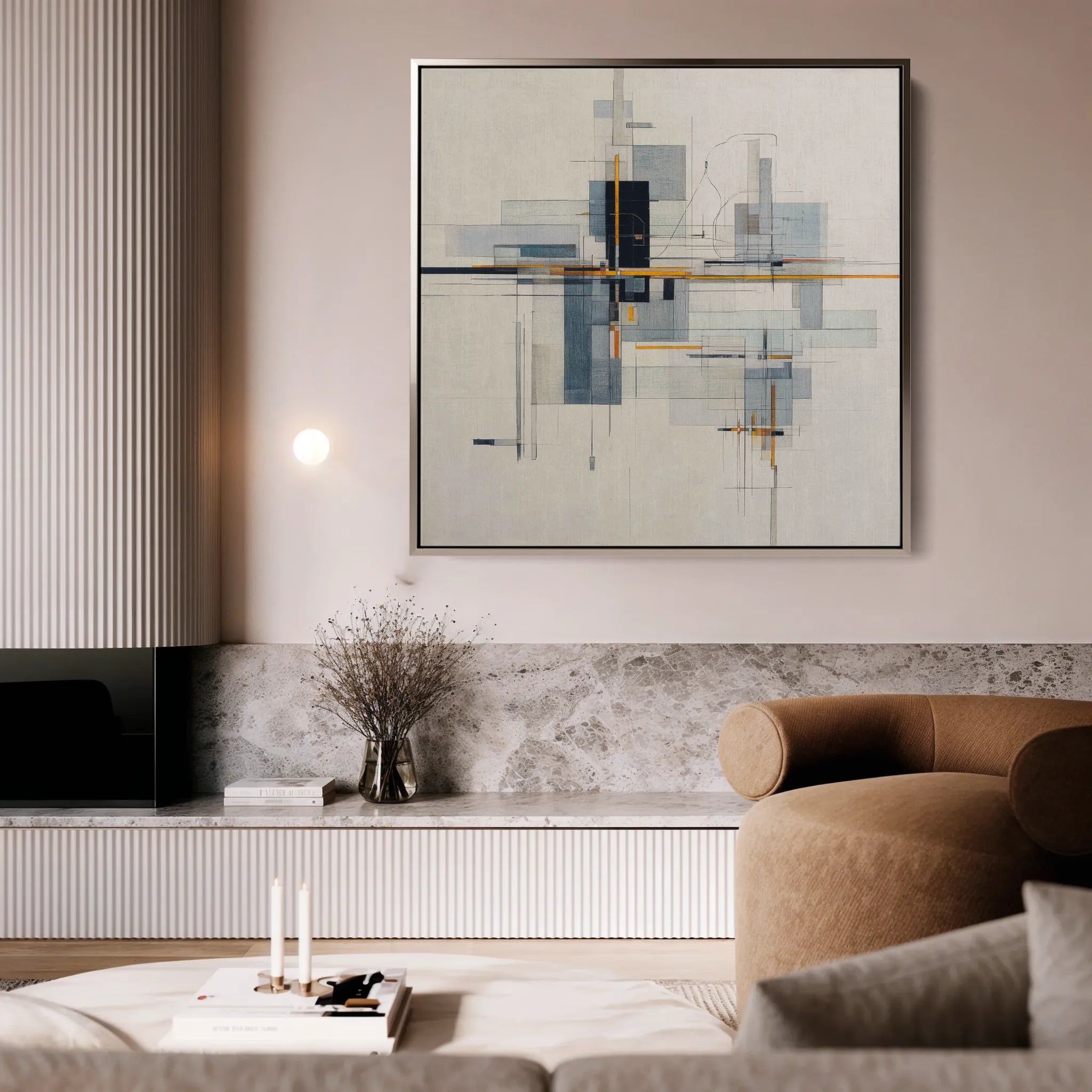 Abstract 1076 Canvas Art 60 x 60 cm / Black