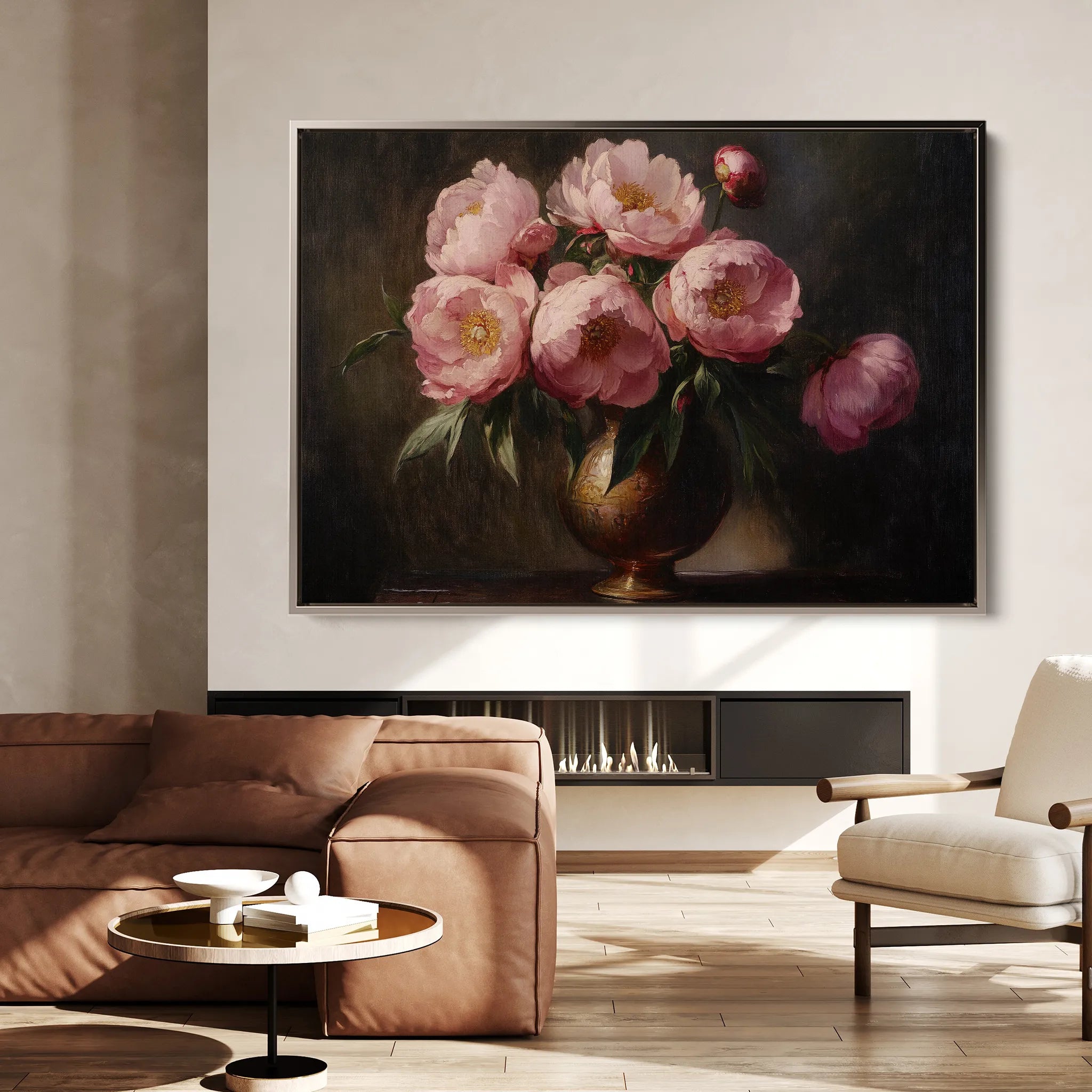 Floral 1076 Canvas Art 60 x 40 cm / Black
