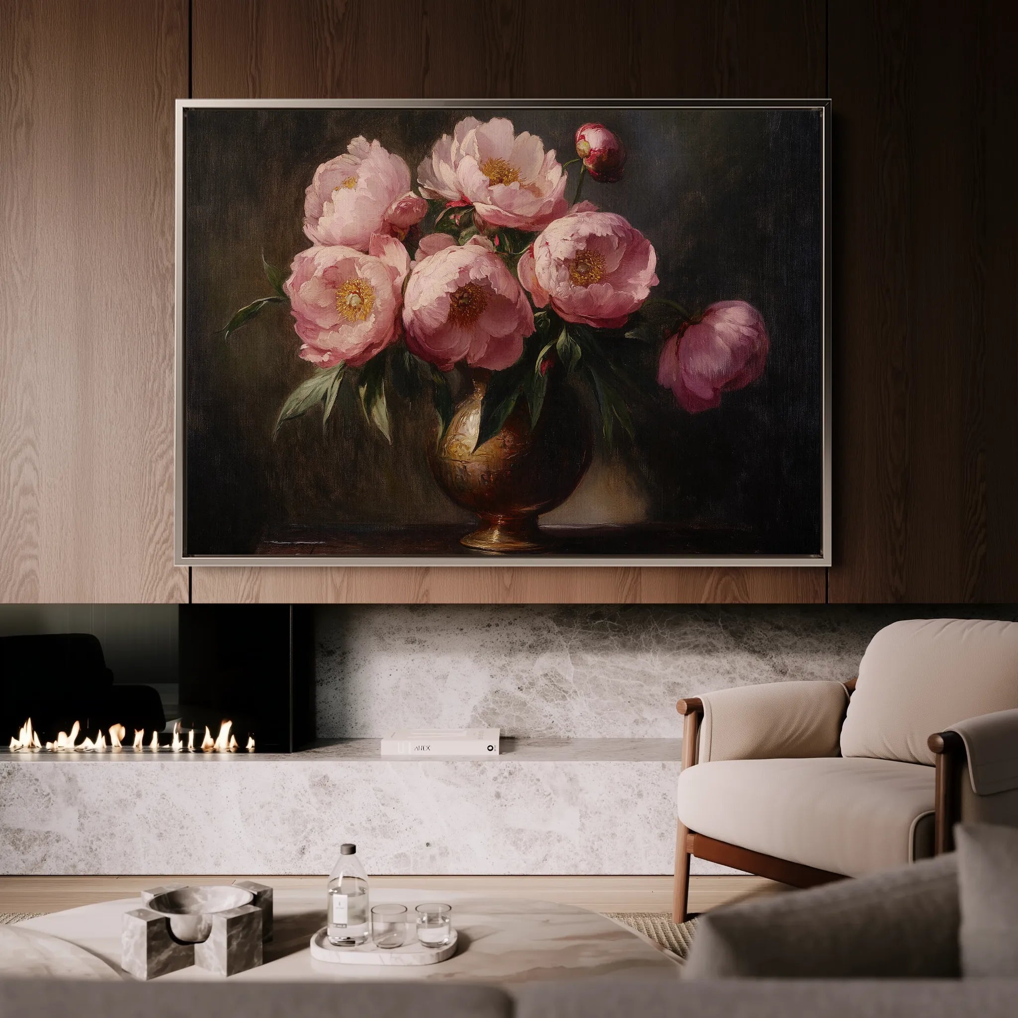 Floral 1076 Canvas Art 60 x 40 cm / Black