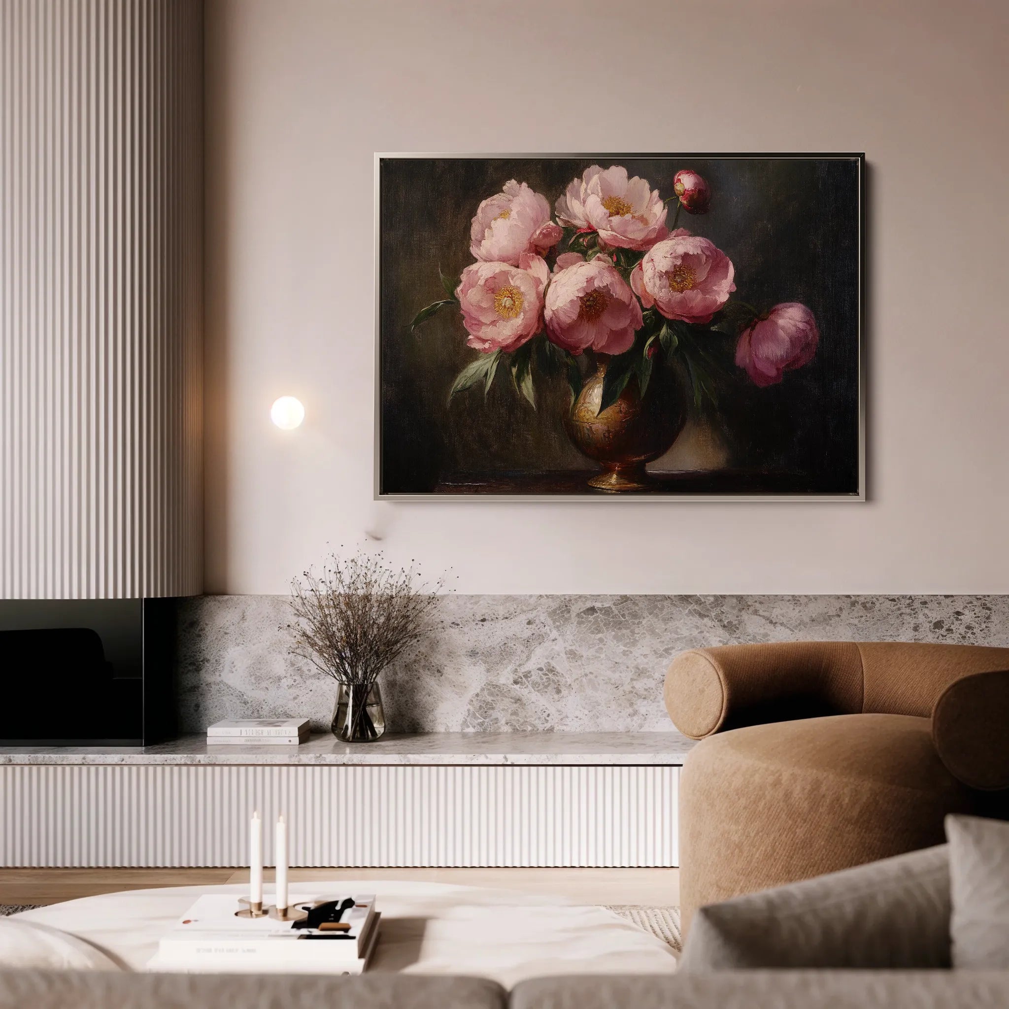 Floral 1076 Canvas Art 60 x 40 cm / Black