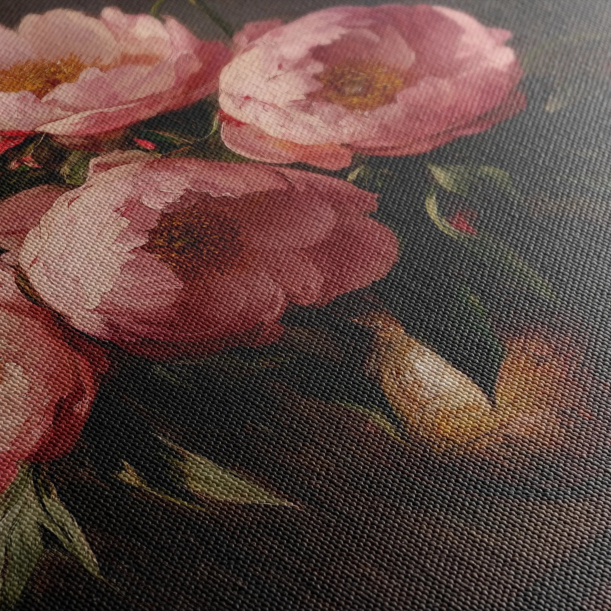 Floral 1076 Canvas Art 60 x 40 cm / Black