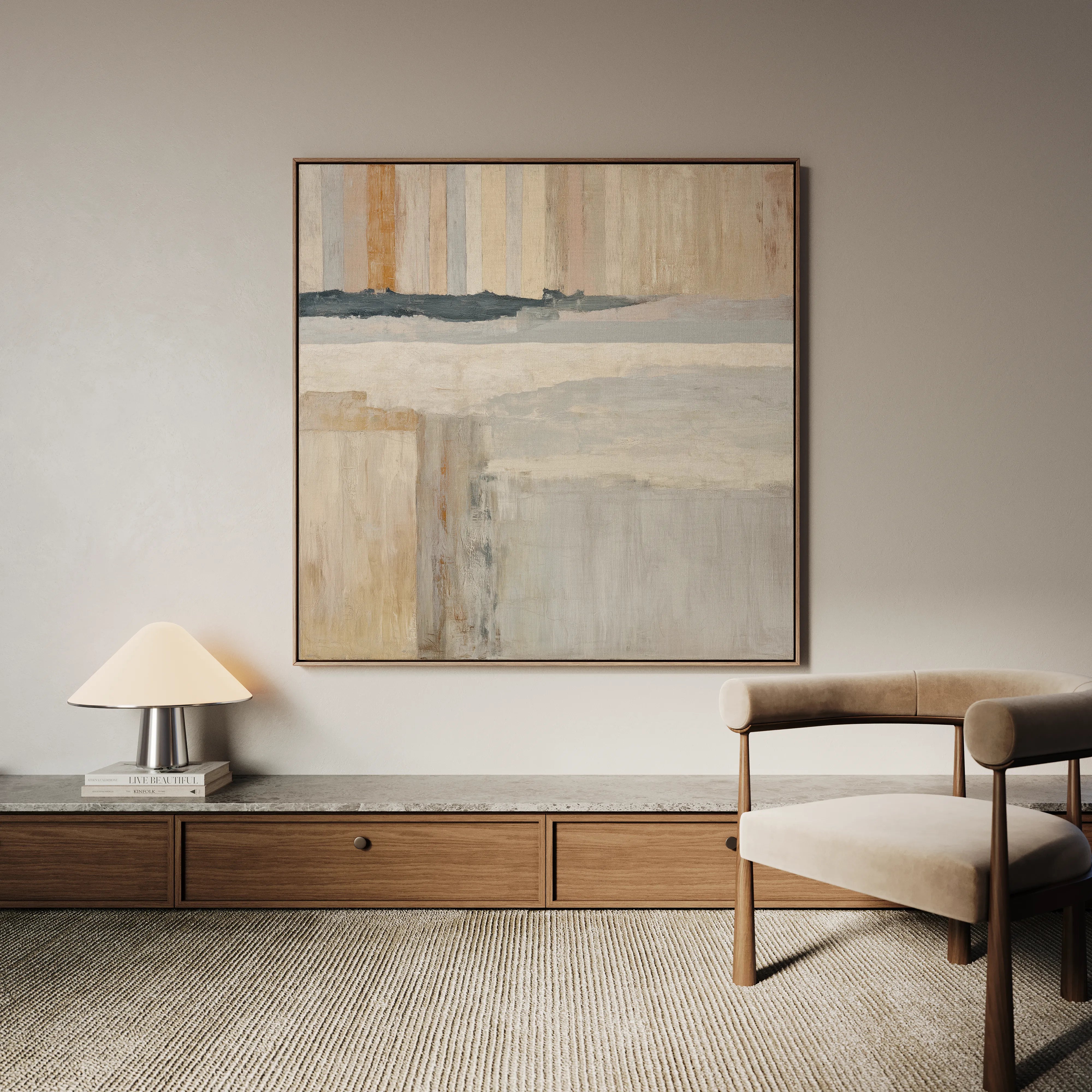 Abstract 1077 Canvas Art 60 x 60 cm / Black