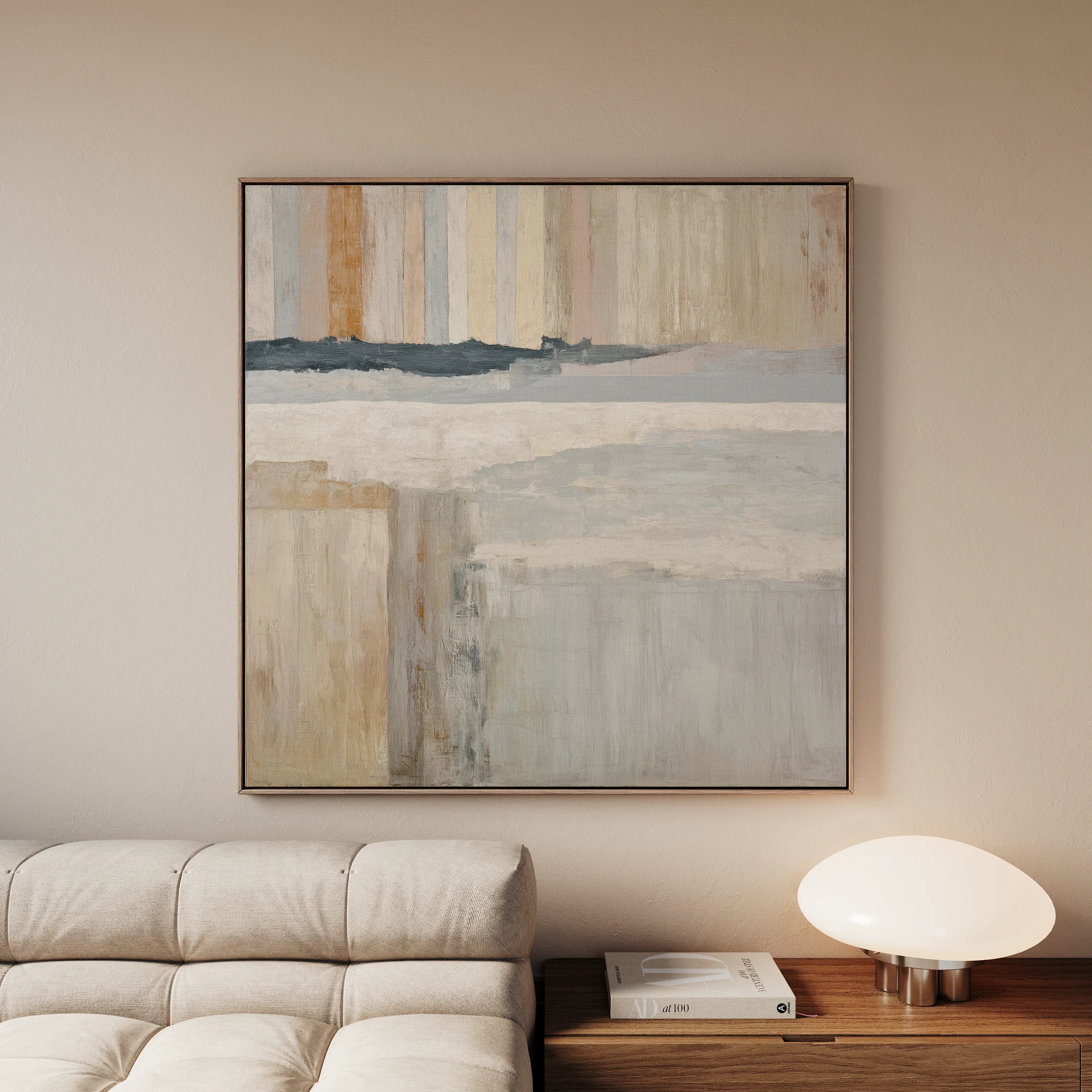 Abstract 1077 Canvas Art 60 x 60 cm / Black