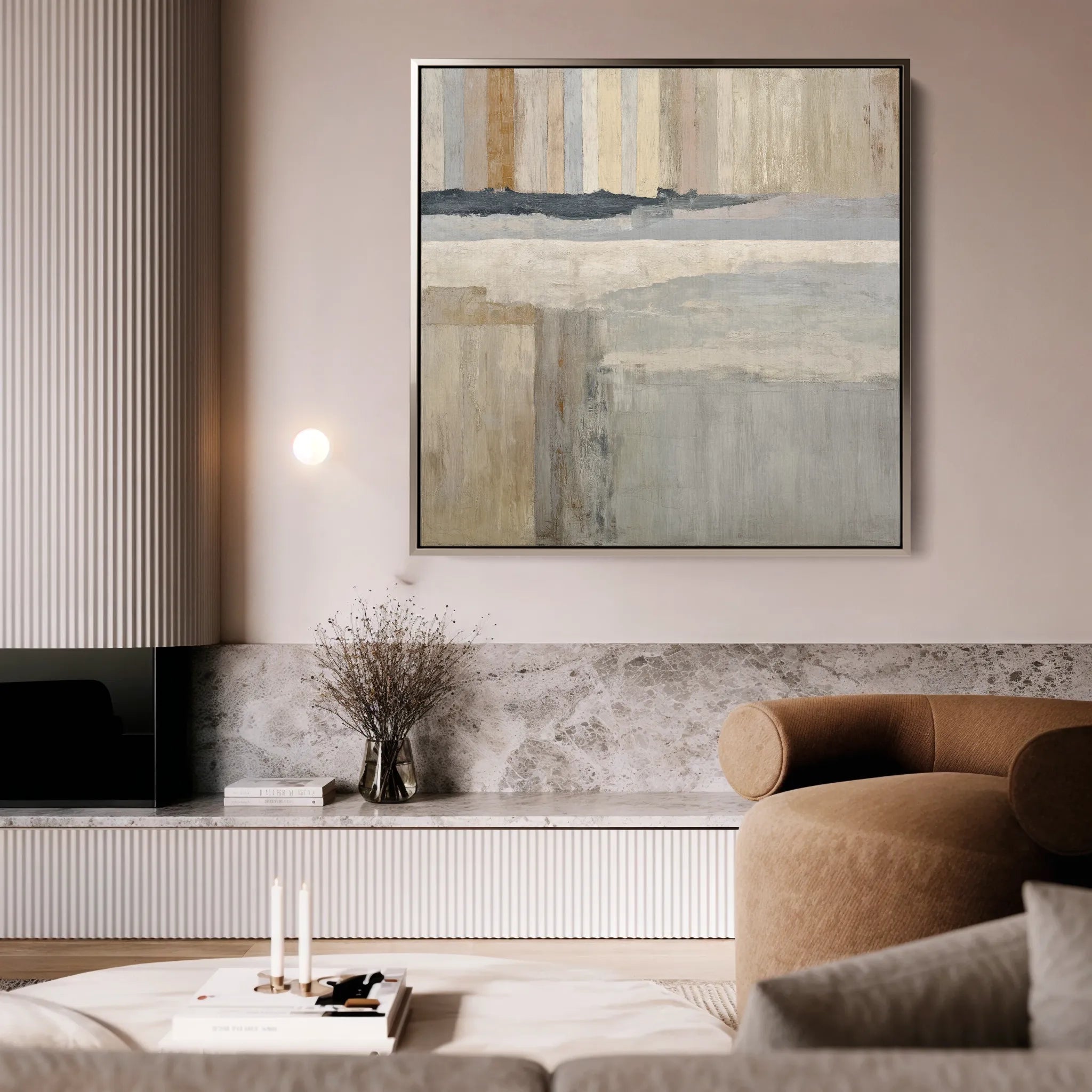 Abstract 1077 Canvas Art 60 x 60 cm / Black