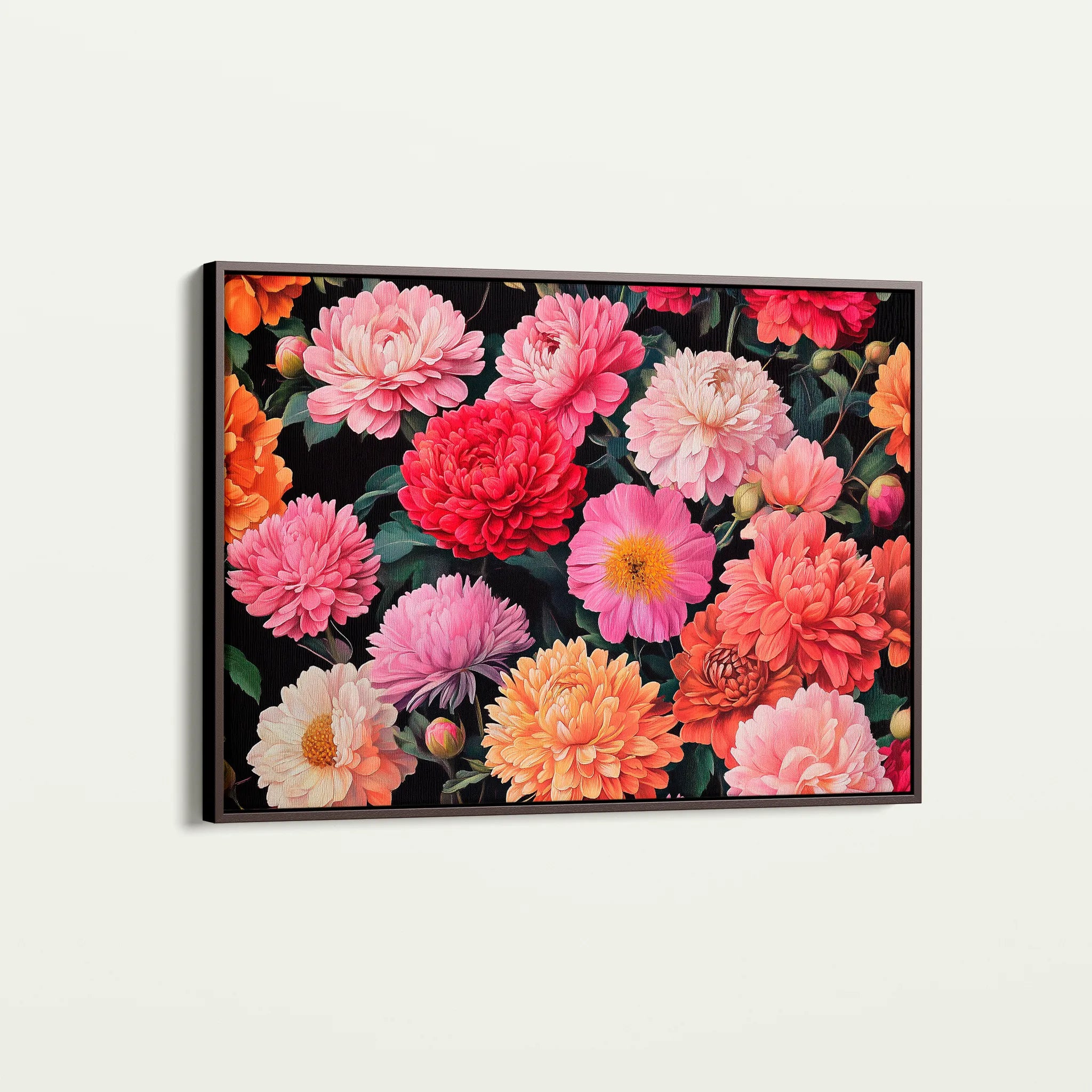 Floral 1077 Canvas Art 60 x 40 cm / Black